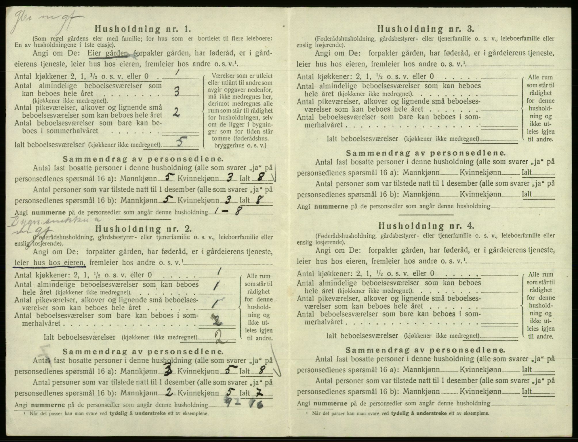 SAB, 1920 census for Samnanger, 1920, p. 460