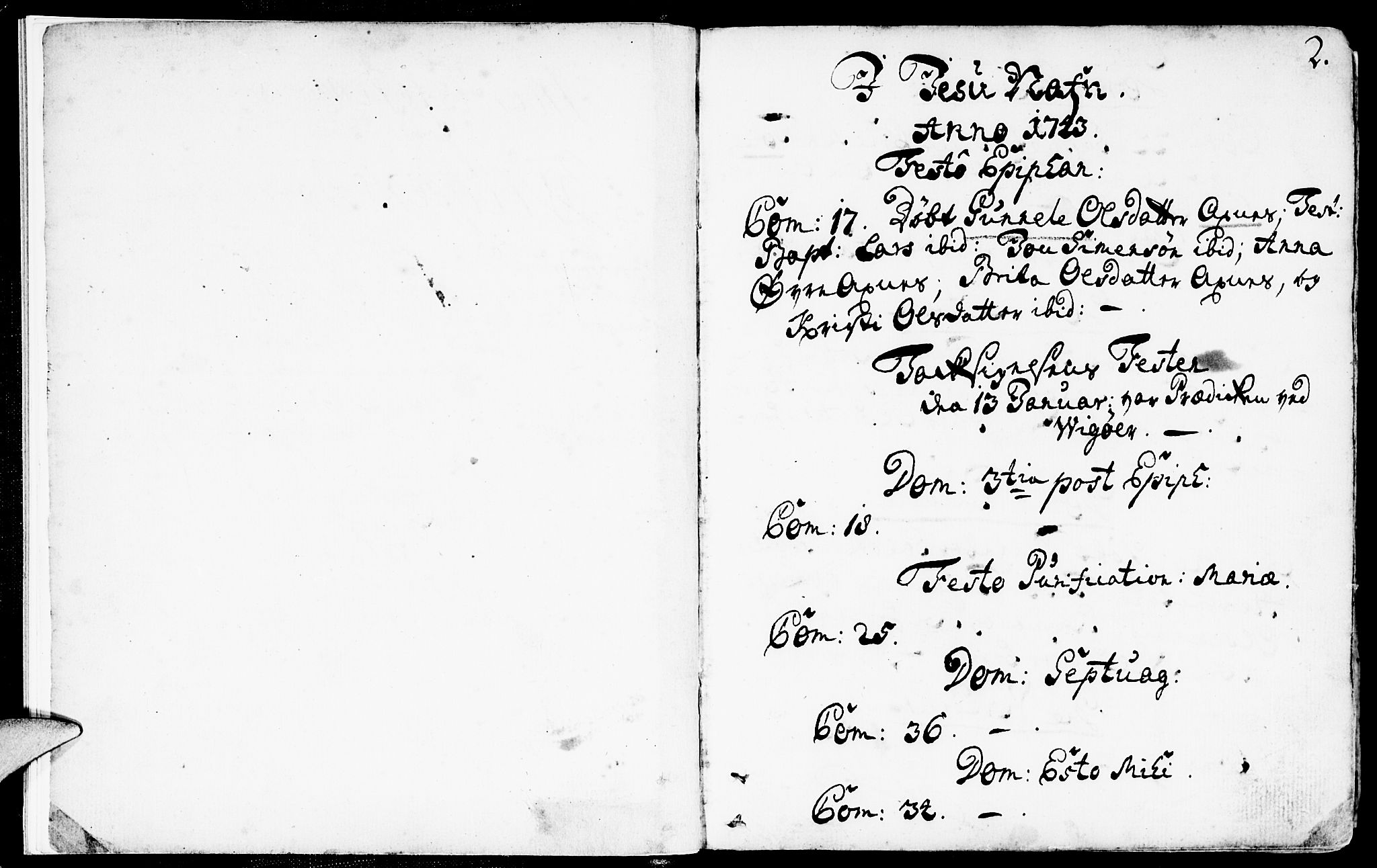 Kvam sokneprestembete, SAB/A-76201/H/Haa: Parish register (official) no. A 3, 1743-1795, p. 2