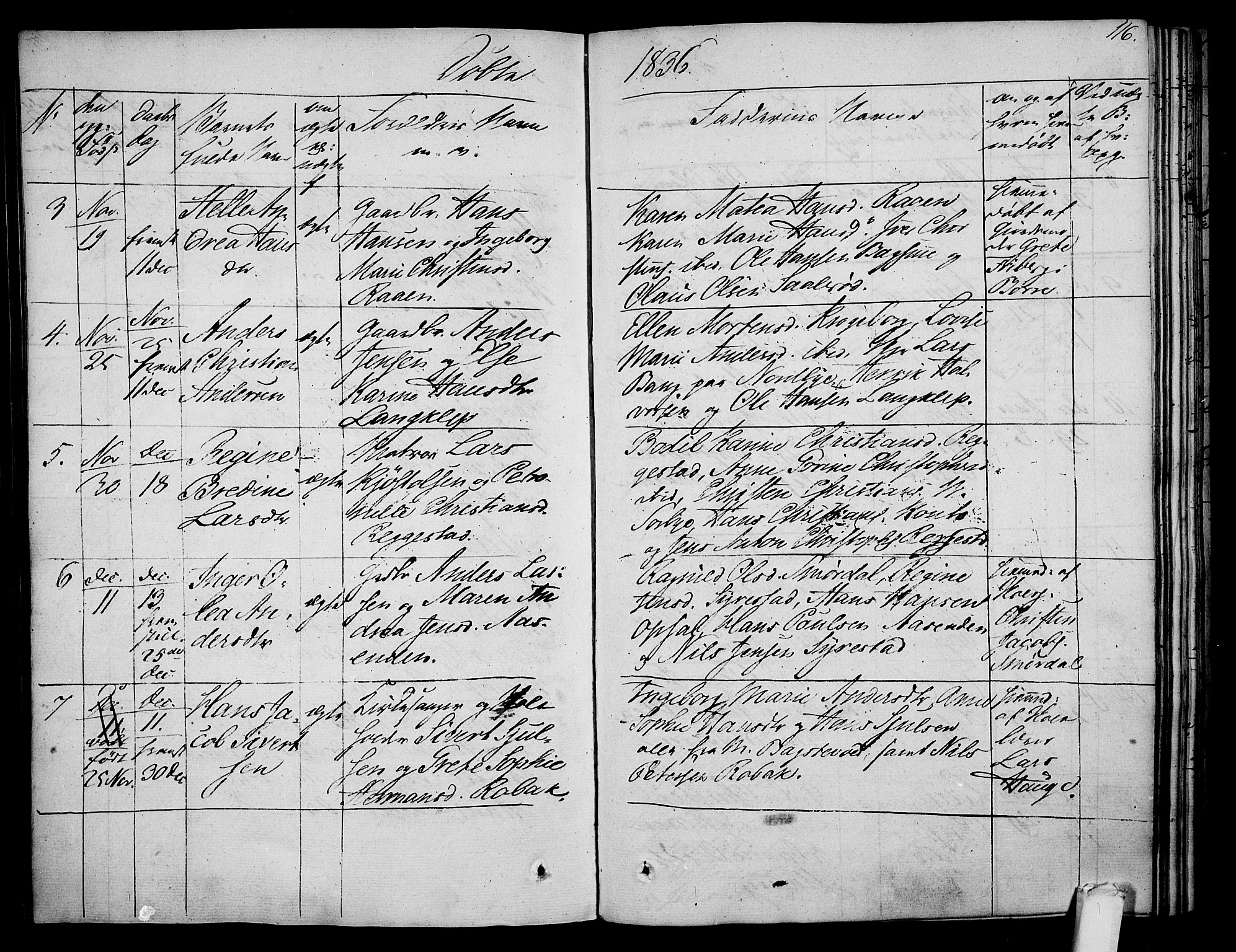 Våle kirkebøker, AV/SAKO-A-334/F/Fa/L0008: Parish register (official) no. I 8, 1824-1844, p. 116