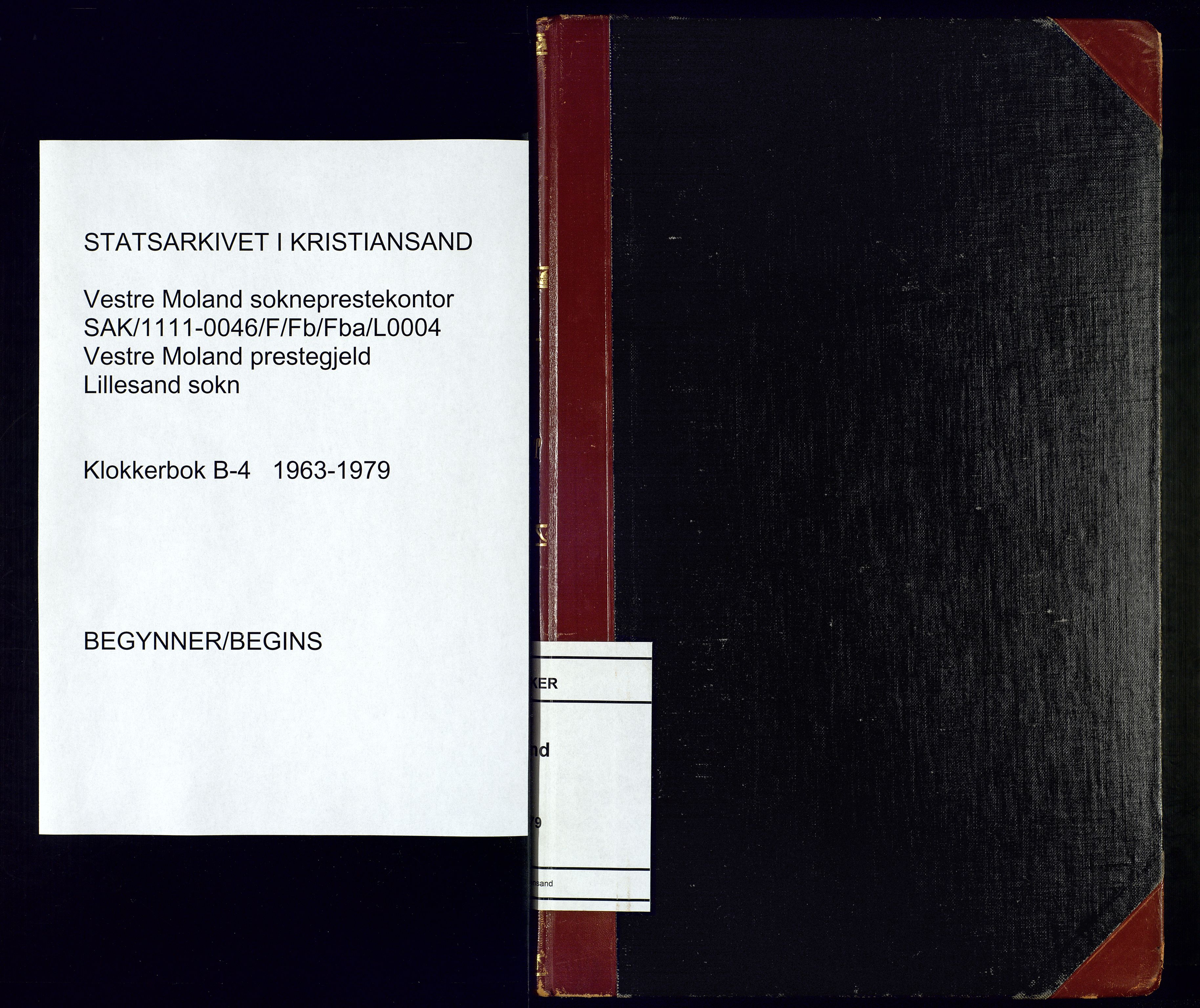 Vestre Moland sokneprestkontor, SAK/1111-0046/F/Fb/Fba/L0004: Parish register (copy) no. B-4, 1963-1979