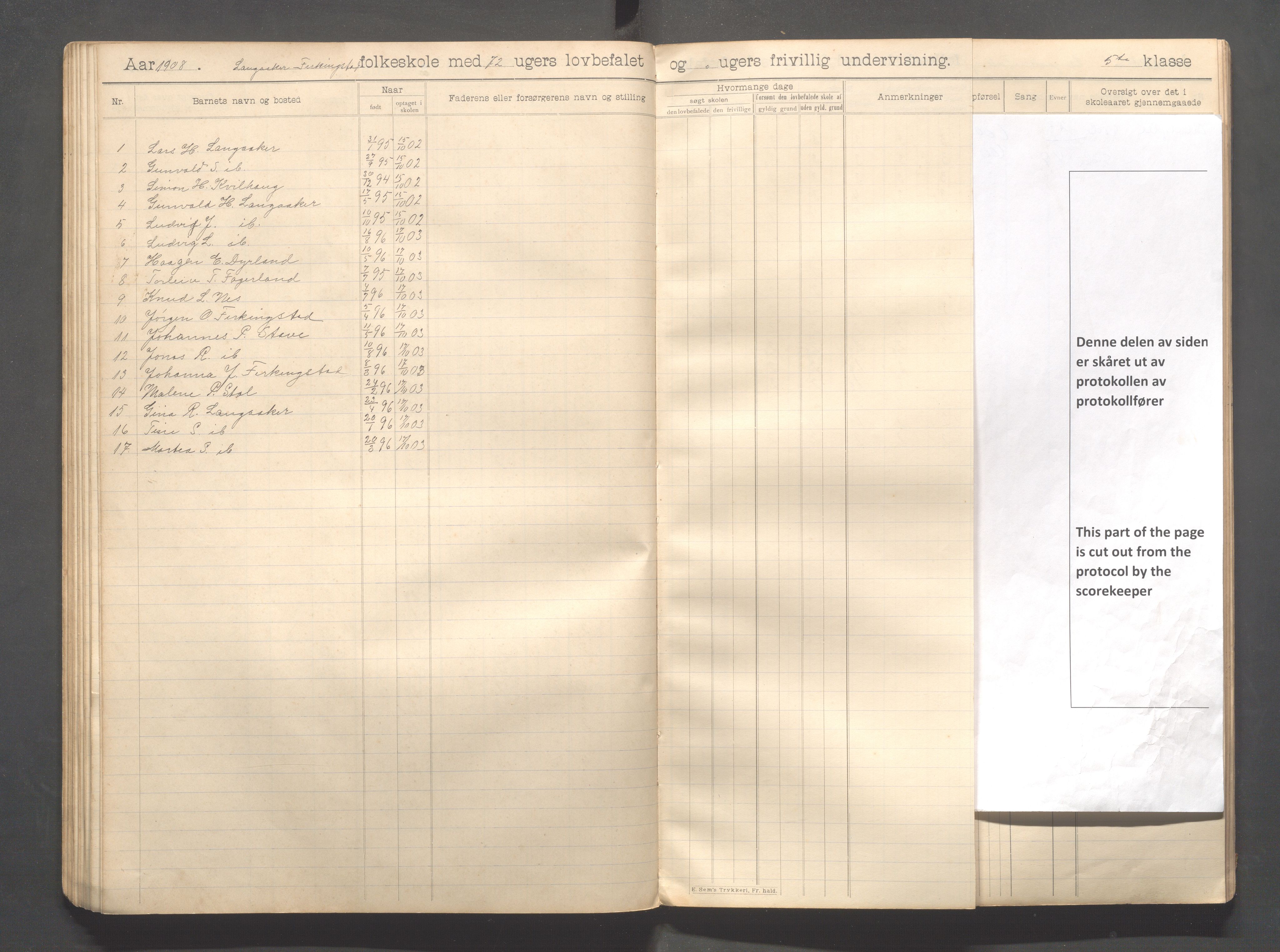 Skudenes kommune - Langåker - Ferkingstad skole, IKAR/A-303/H/L0002: Skoleprotokoll 1.-6. kl., 1903-1910, p. 63