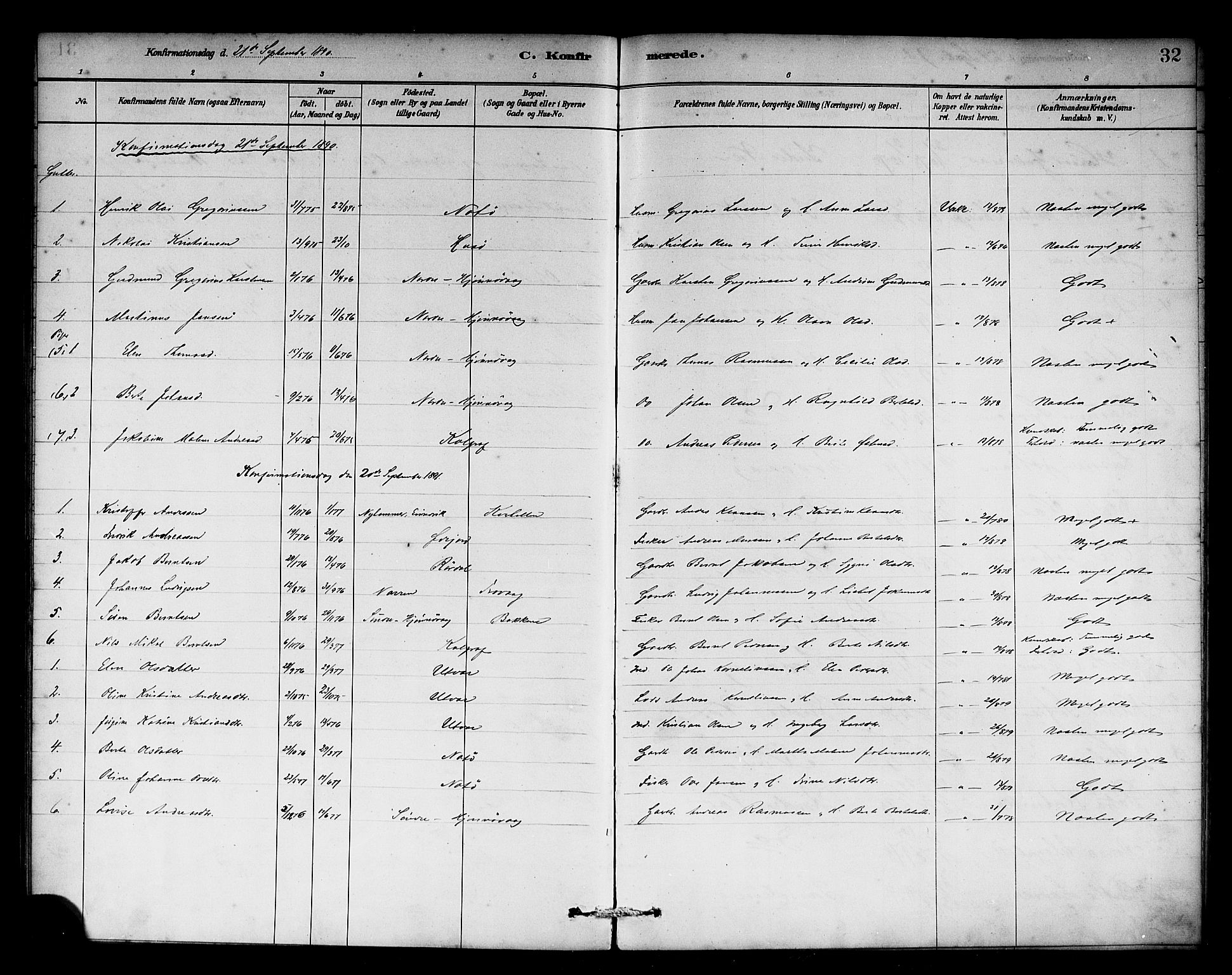 Solund sokneprestembete, SAB/A-81401: Parish register (official) no. C 1, 1881-1896, p. 32
