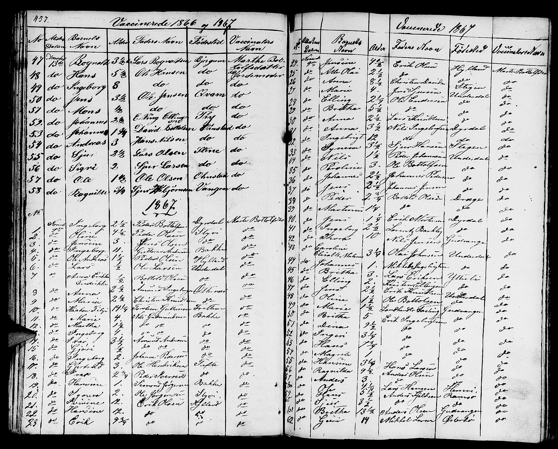 Aurland sokneprestembete, SAB/A-99937/H/Ha/Haa/L0006: Parish register (official) no. A 6, 1821-1859, p. 457
