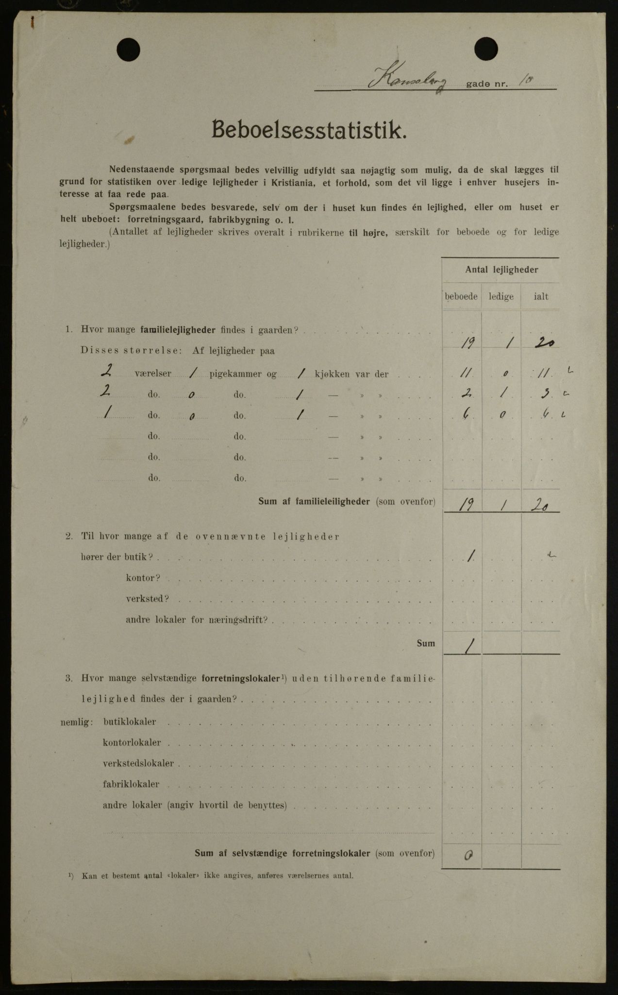 OBA, Municipal Census 1908 for Kristiania, 1908, p. 43117