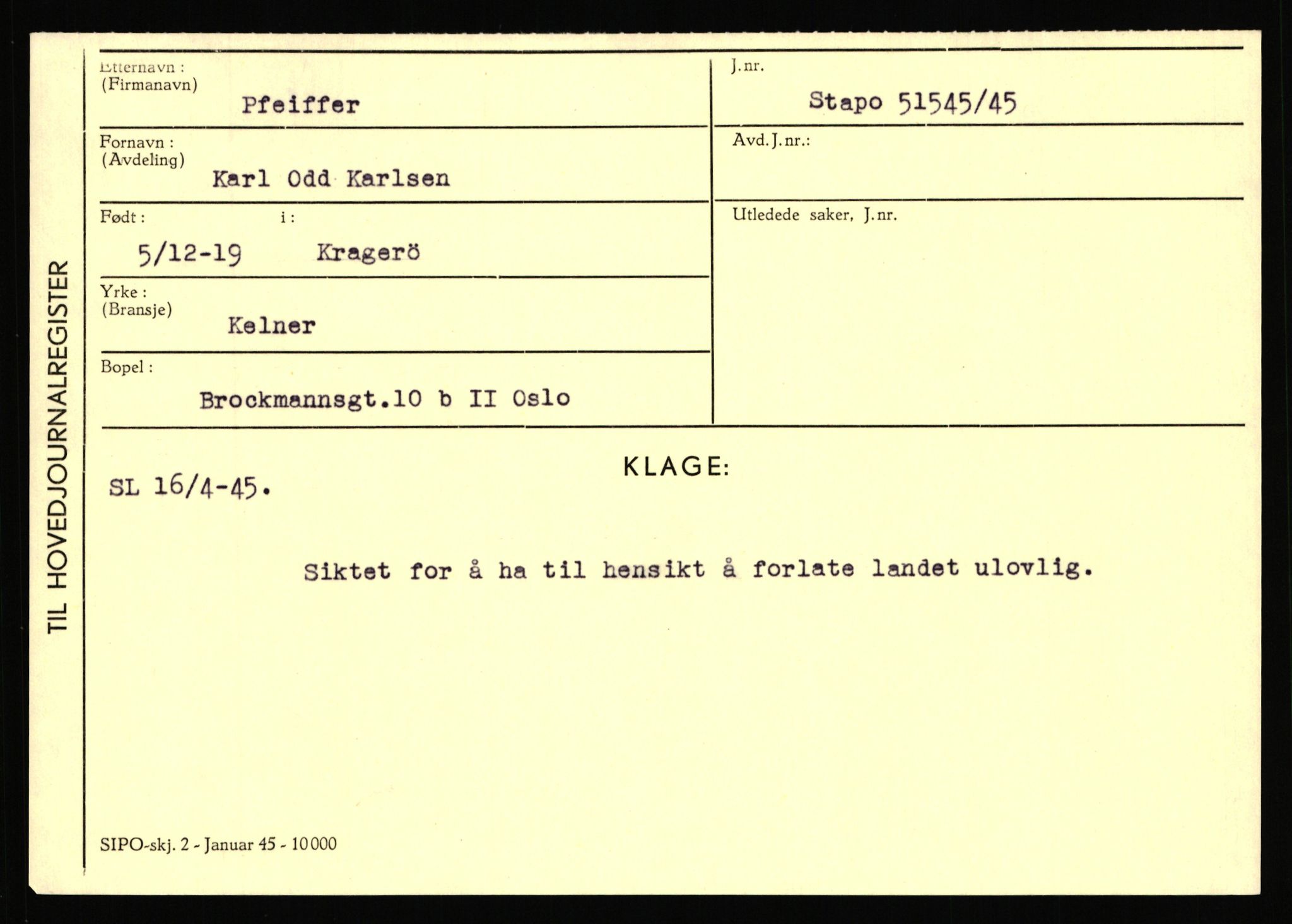 Statspolitiet - Hovedkontoret / Osloavdelingen, AV/RA-S-1329/C/Ca/L0012: Oanæs - Quistgaard	, 1943-1945, p. 4486