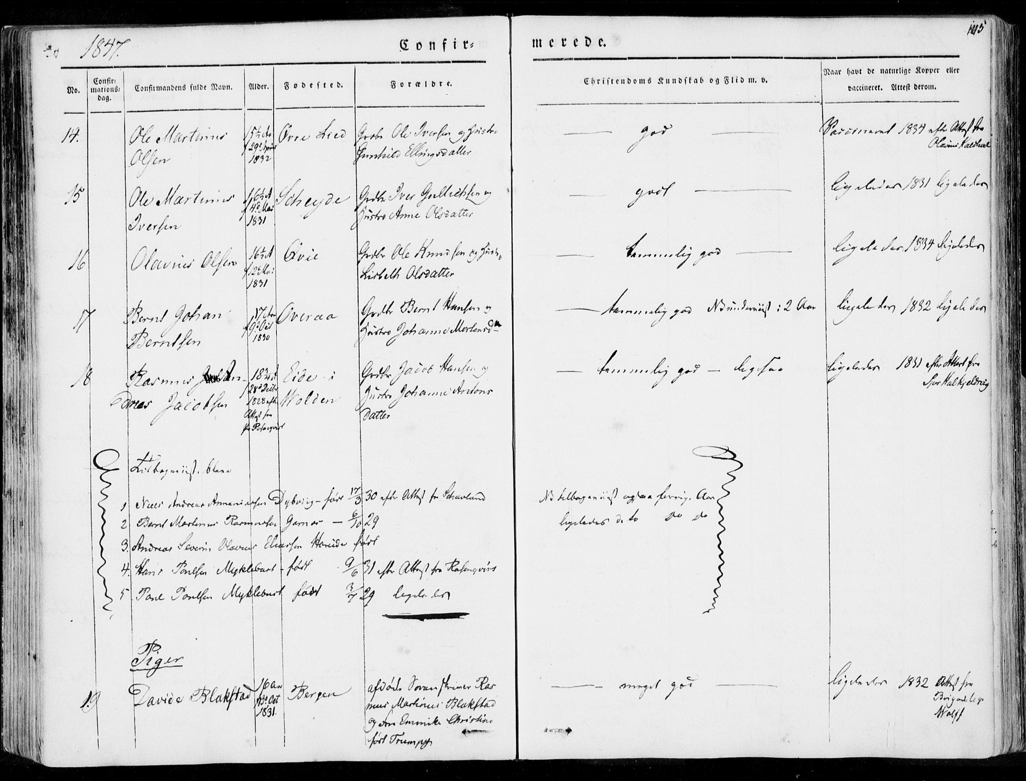 Ministerialprotokoller, klokkerbøker og fødselsregistre - Møre og Romsdal, AV/SAT-A-1454/509/L0104: Parish register (official) no. 509A02, 1833-1847, p. 145