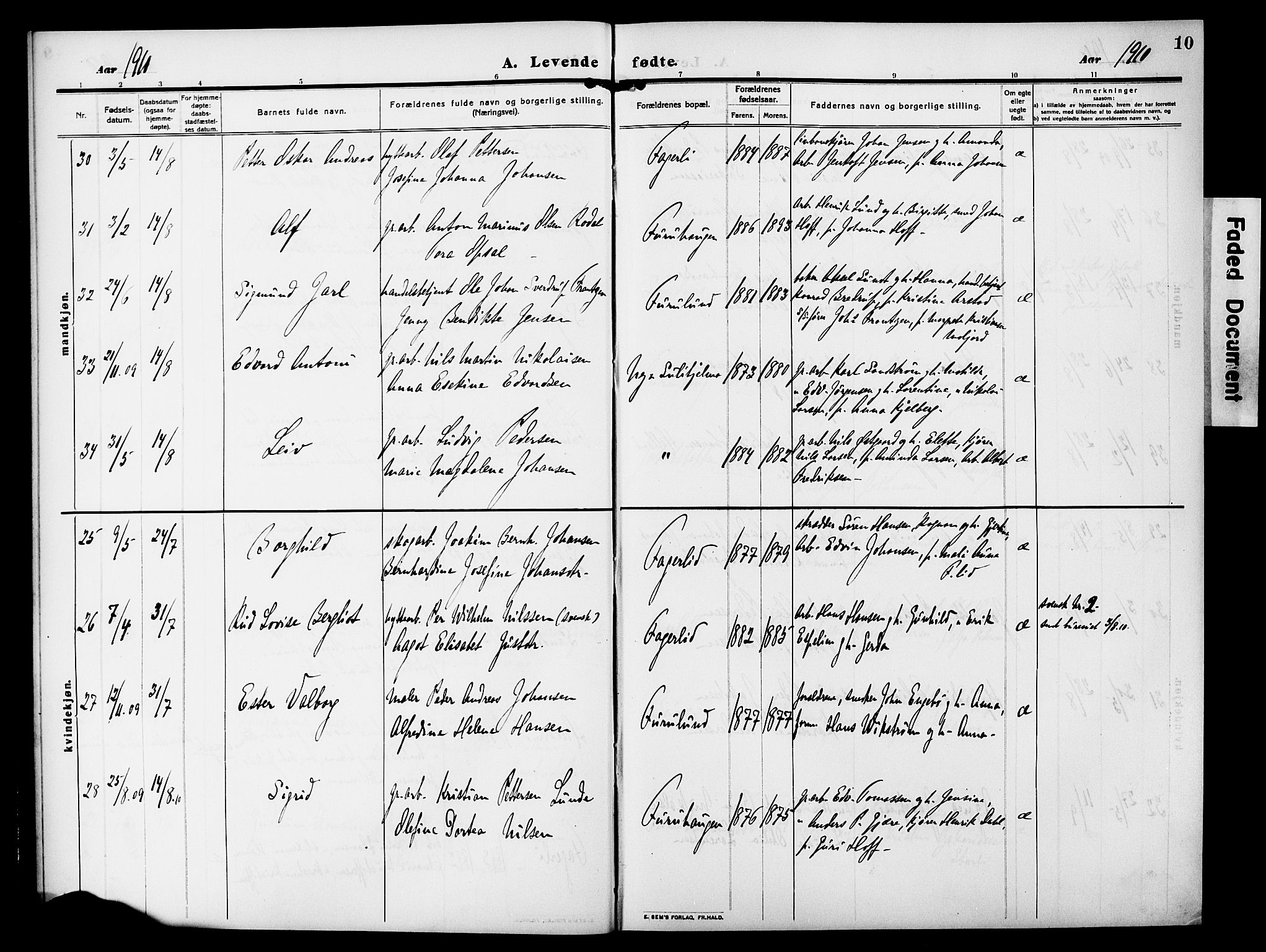 Ministerialprotokoller, klokkerbøker og fødselsregistre - Nordland, AV/SAT-A-1459/850/L0710: Parish register (official) no. 850A02, 1910-1920, p. 10