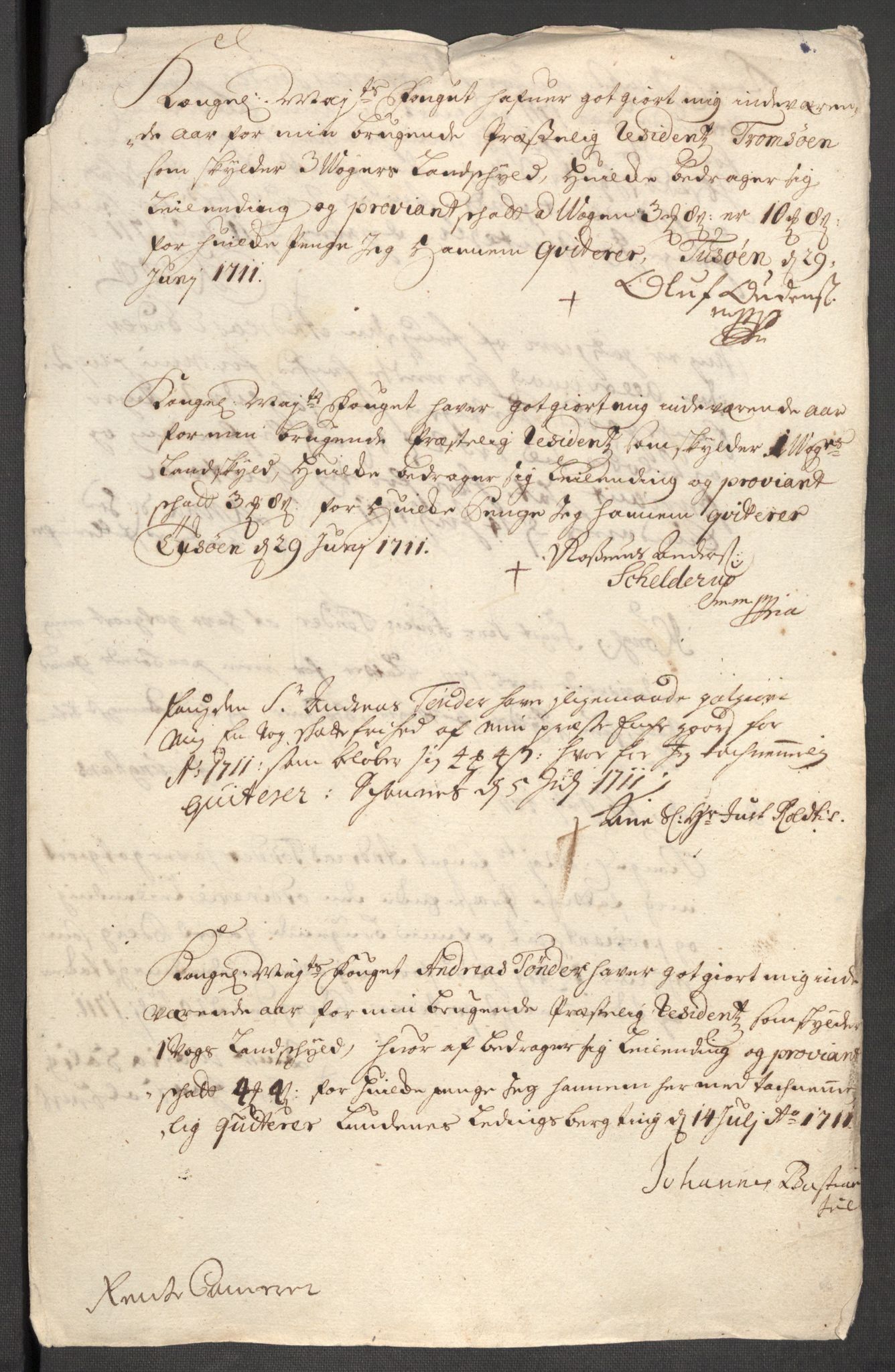 Rentekammeret inntil 1814, Reviderte regnskaper, Fogderegnskap, AV/RA-EA-4092/R68/L4758: Fogderegnskap Senja og Troms, 1711-1712, p. 275