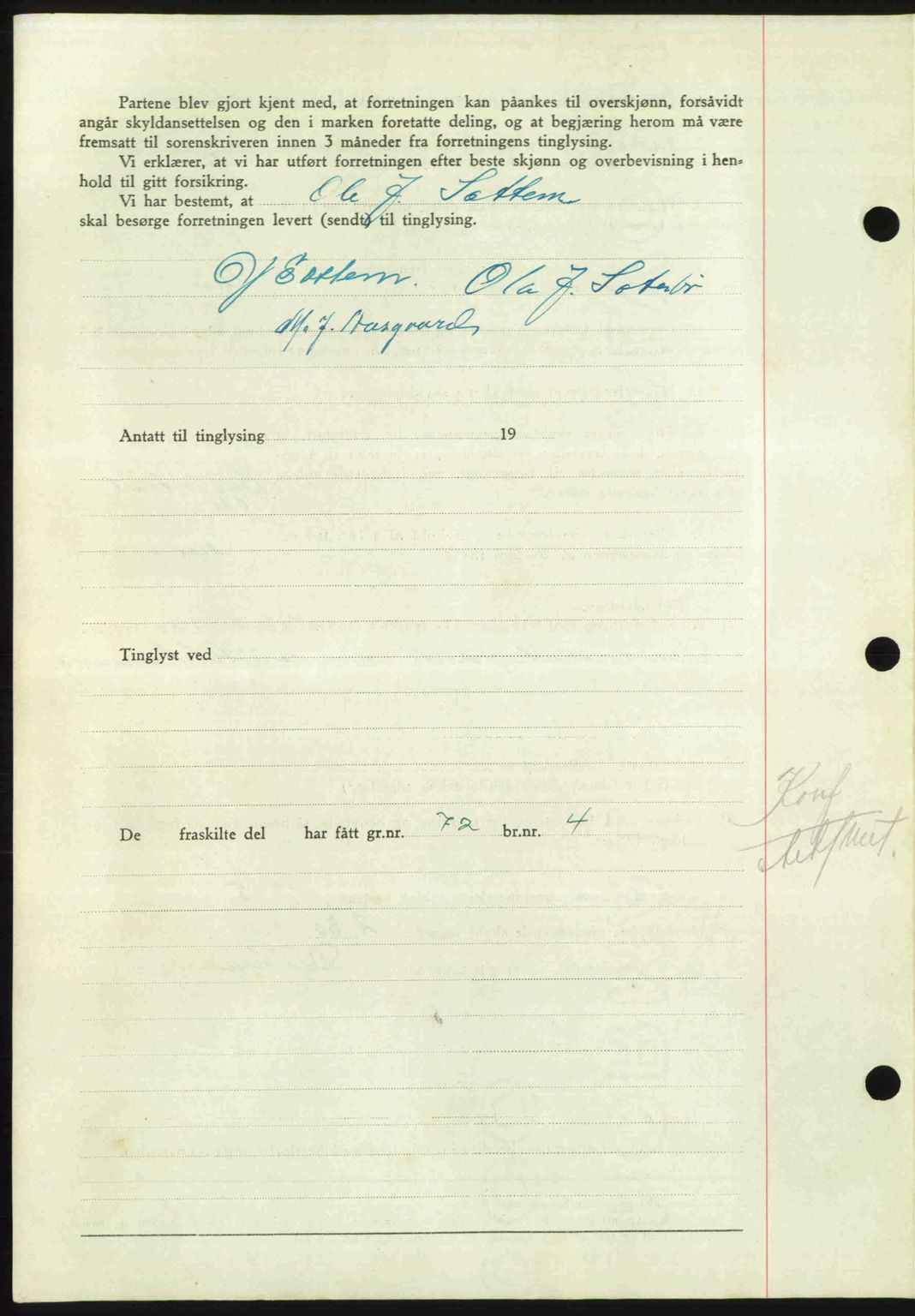 Nordmøre sorenskriveri, AV/SAT-A-4132/1/2/2Ca: Mortgage book no. A115, 1950-1950, Diary no: : 2279/1950