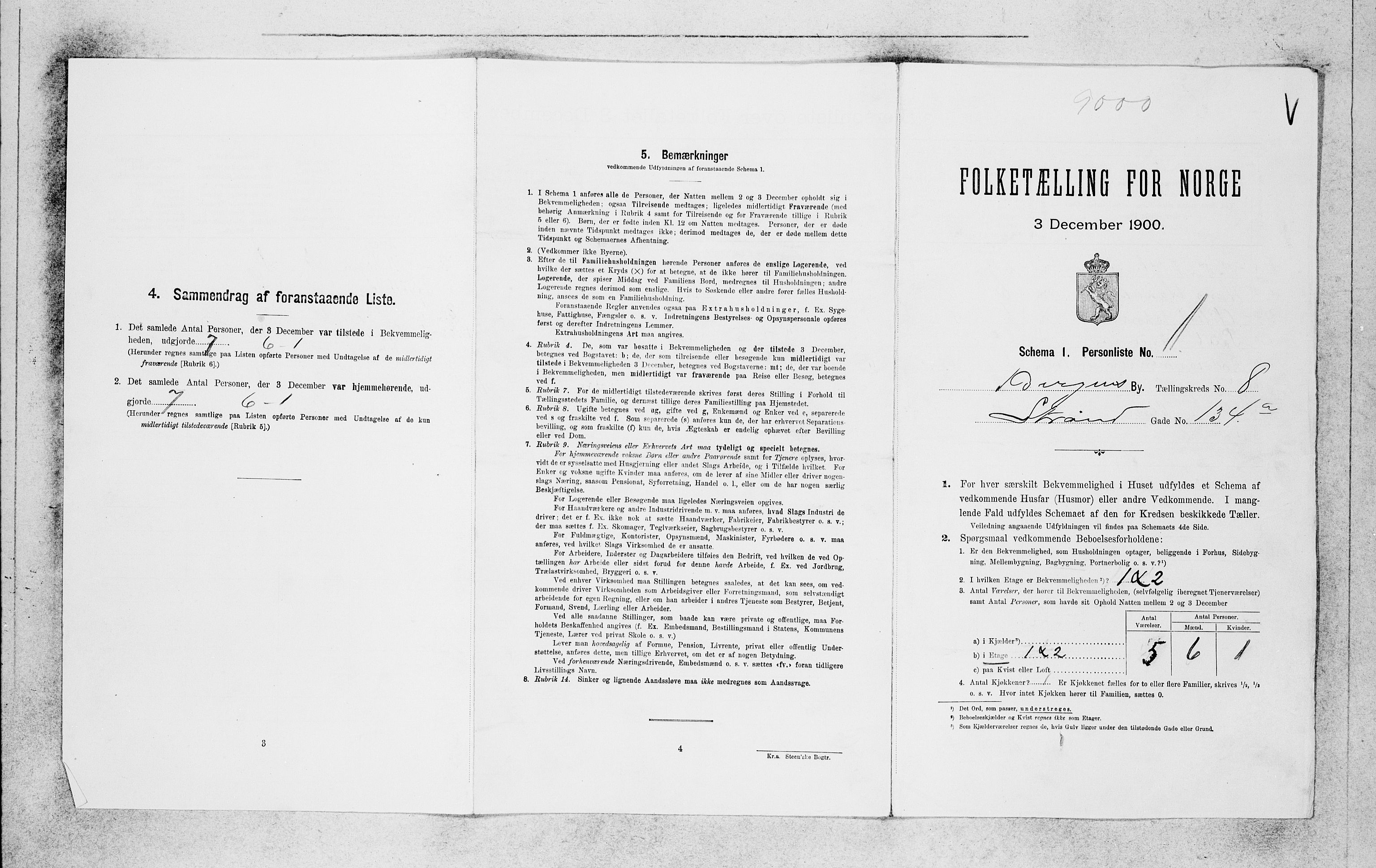 SAB, 1900 census for Bergen, 1900, p. 1349