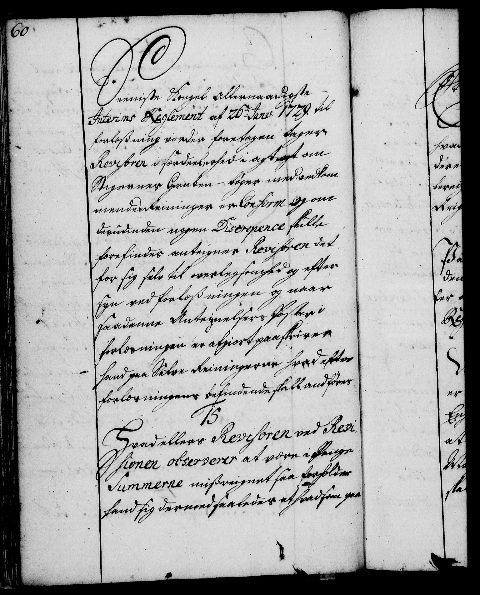 Rentekammeret, Kammerkanselliet, RA/EA-3111/G/Gg/Ggi/L0002: Norsk instruksjonsprotokoll med register (merket RK 53.35), 1729-1751, p. 60