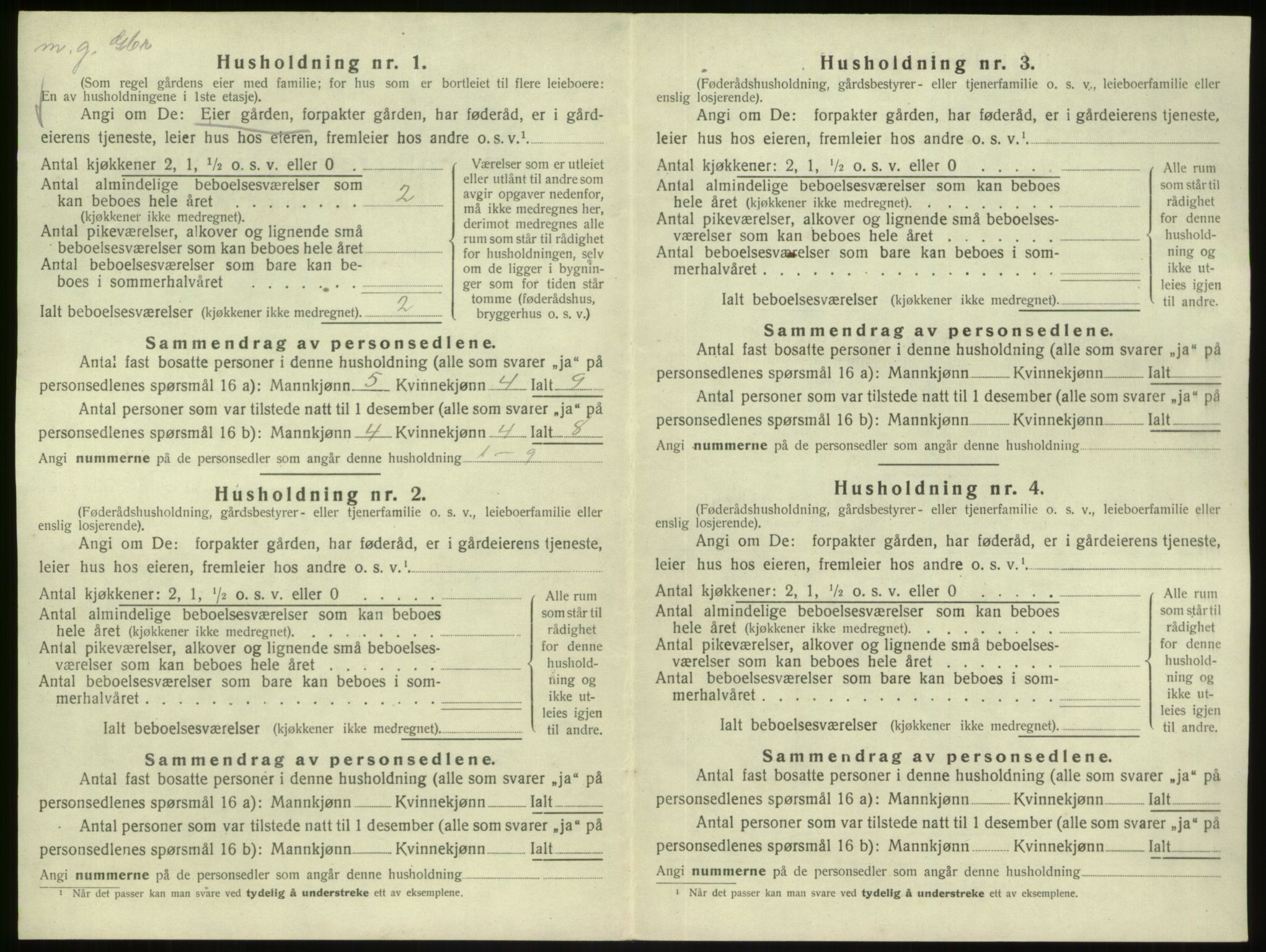 SAB, 1920 census for Gulen, 1920, p. 118