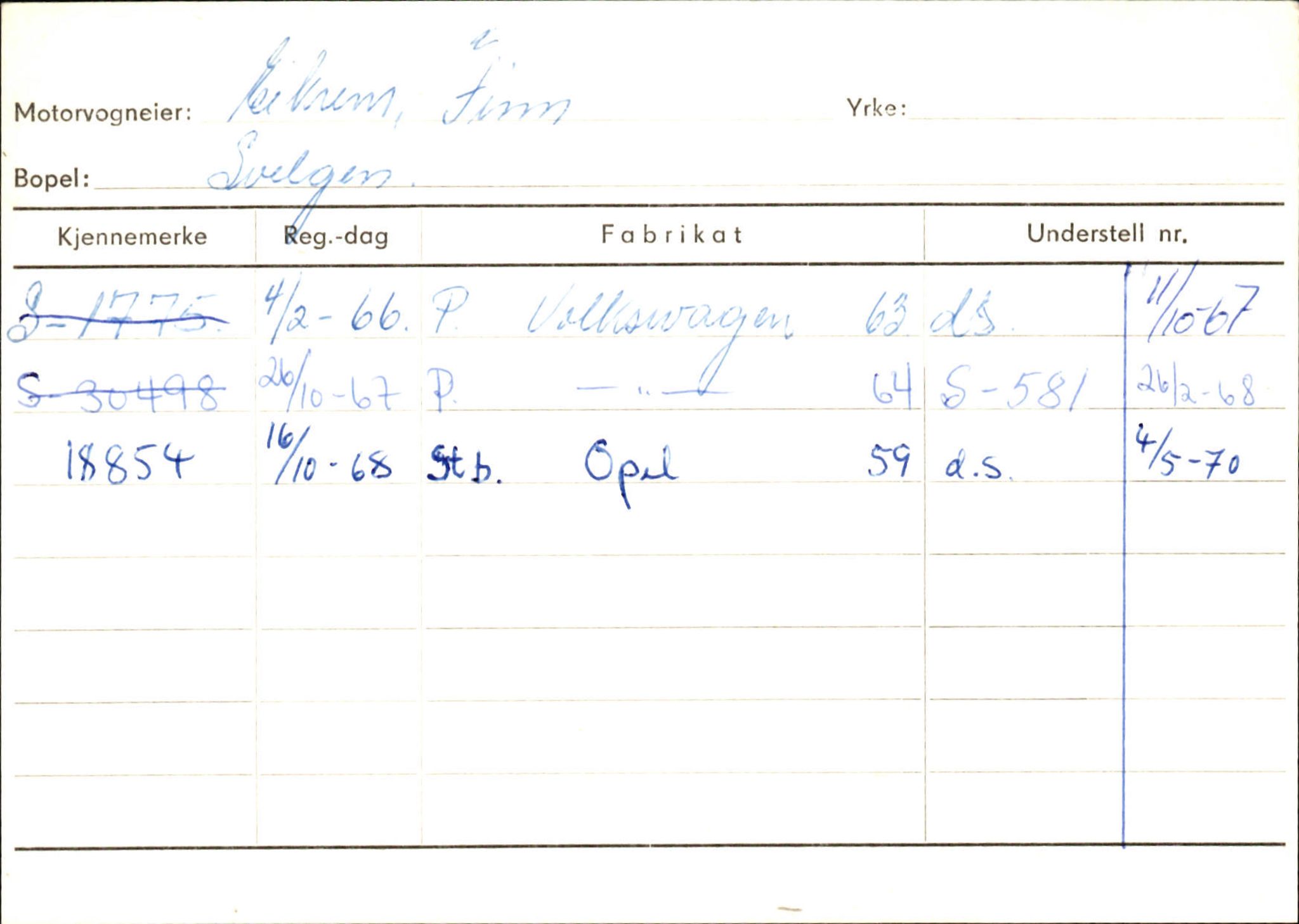 Statens vegvesen, Sogn og Fjordane vegkontor, AV/SAB-A-5301/4/F/L0133: Eigarregister Bremanger A-Å. Gaular A-H, 1945-1975, p. 261