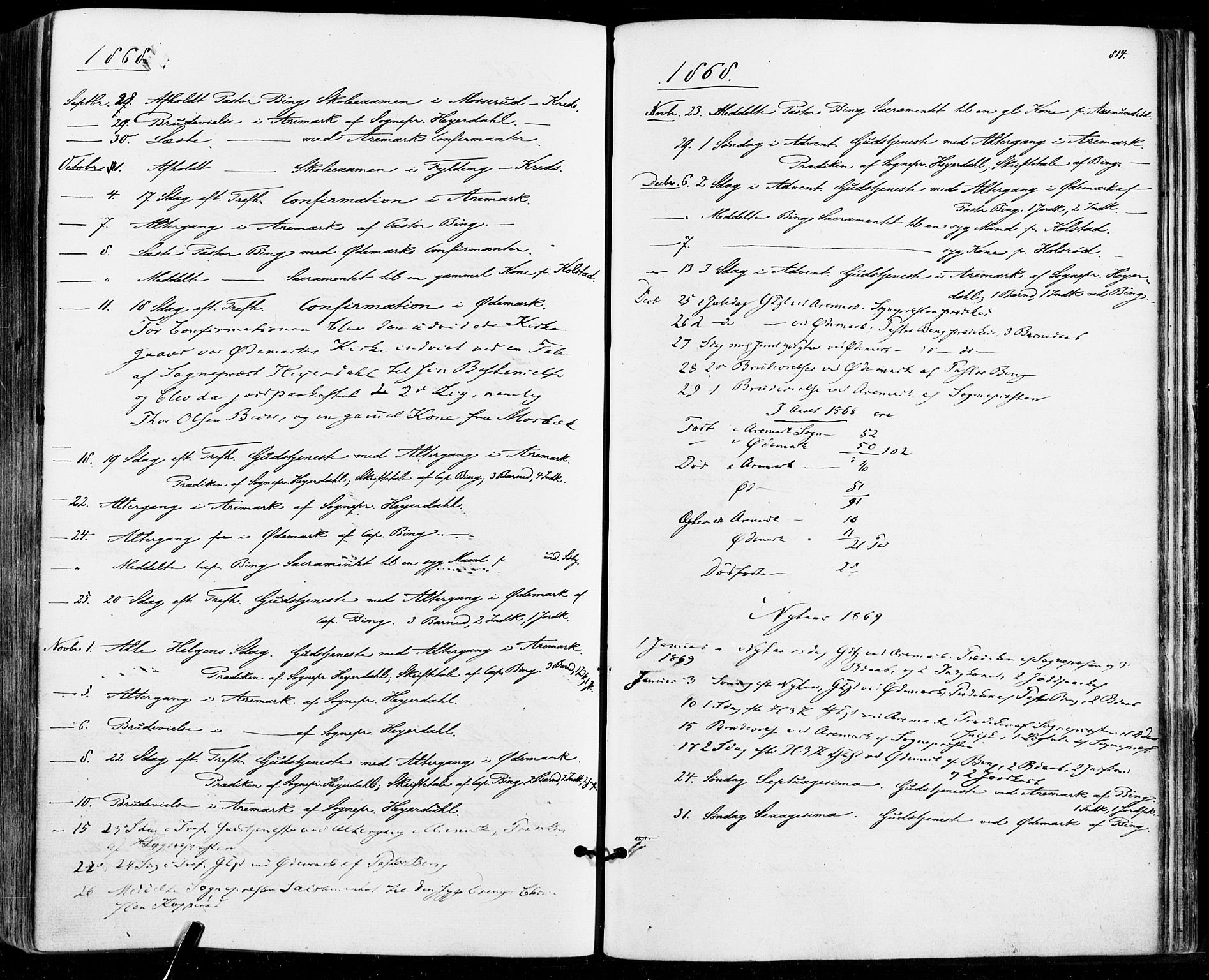 Aremark prestekontor Kirkebøker, SAO/A-10899/F/Fc/L0004: Parish register (official) no. III 4, 1866-1877, p. 813-814