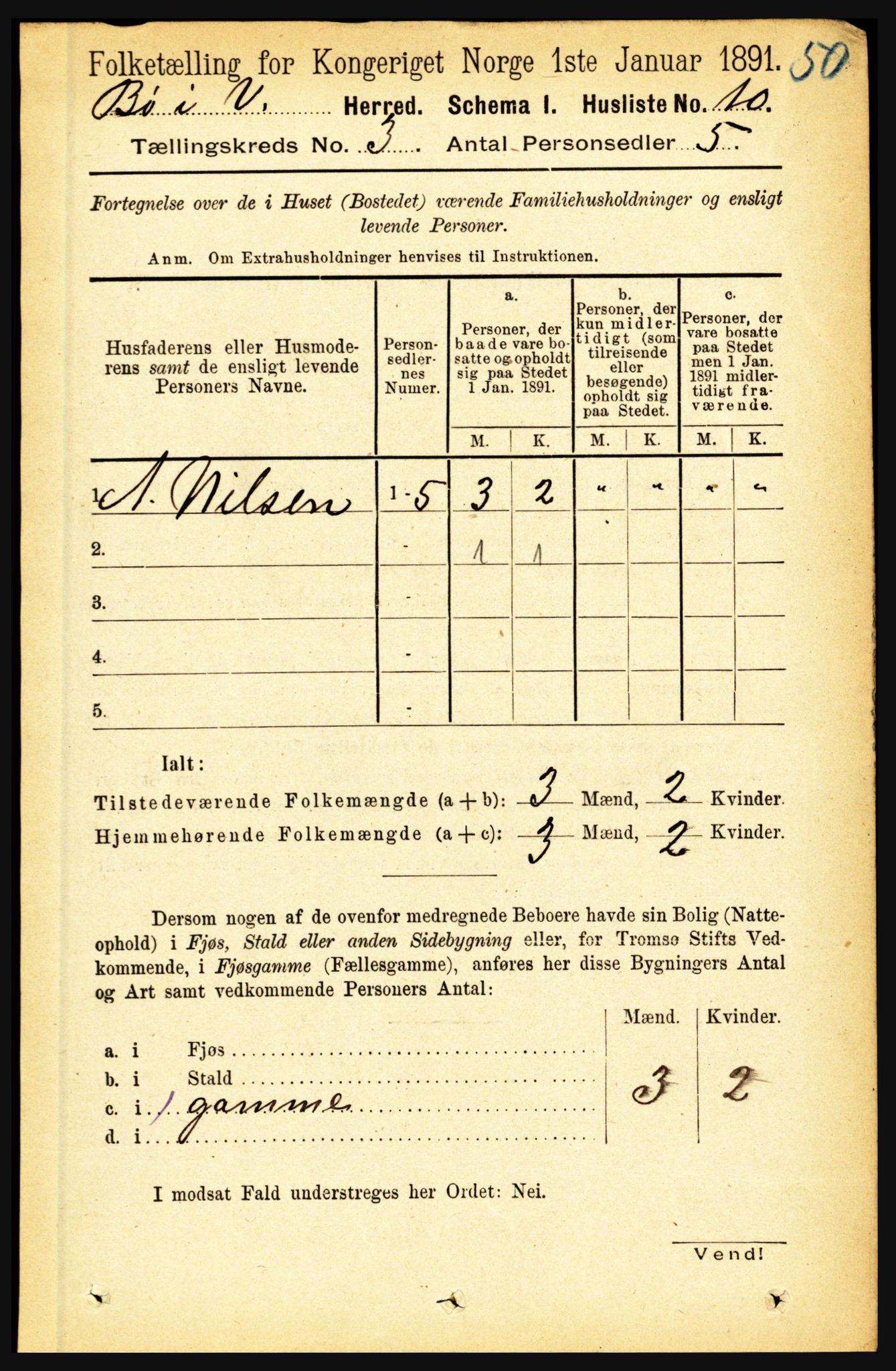 RA, 1891 census for 1867 Bø, 1891, p. 764