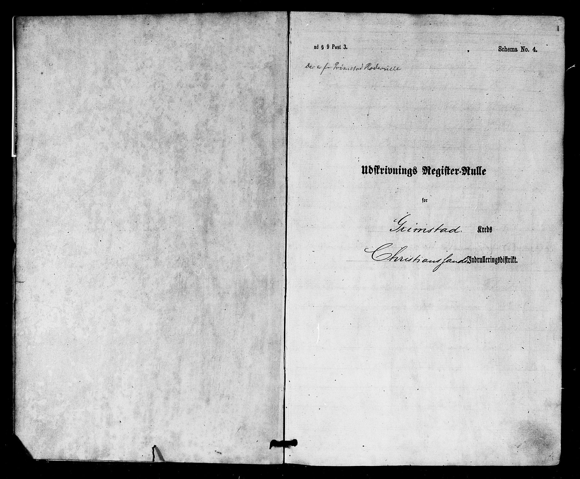 Grimstad mønstringskrets, SAK/2031-0013/F/Ff/L0001: Utskrivningsregisterrulle Grimstad, Landvik og Fjære, F-11, 1860-1880, p. 1