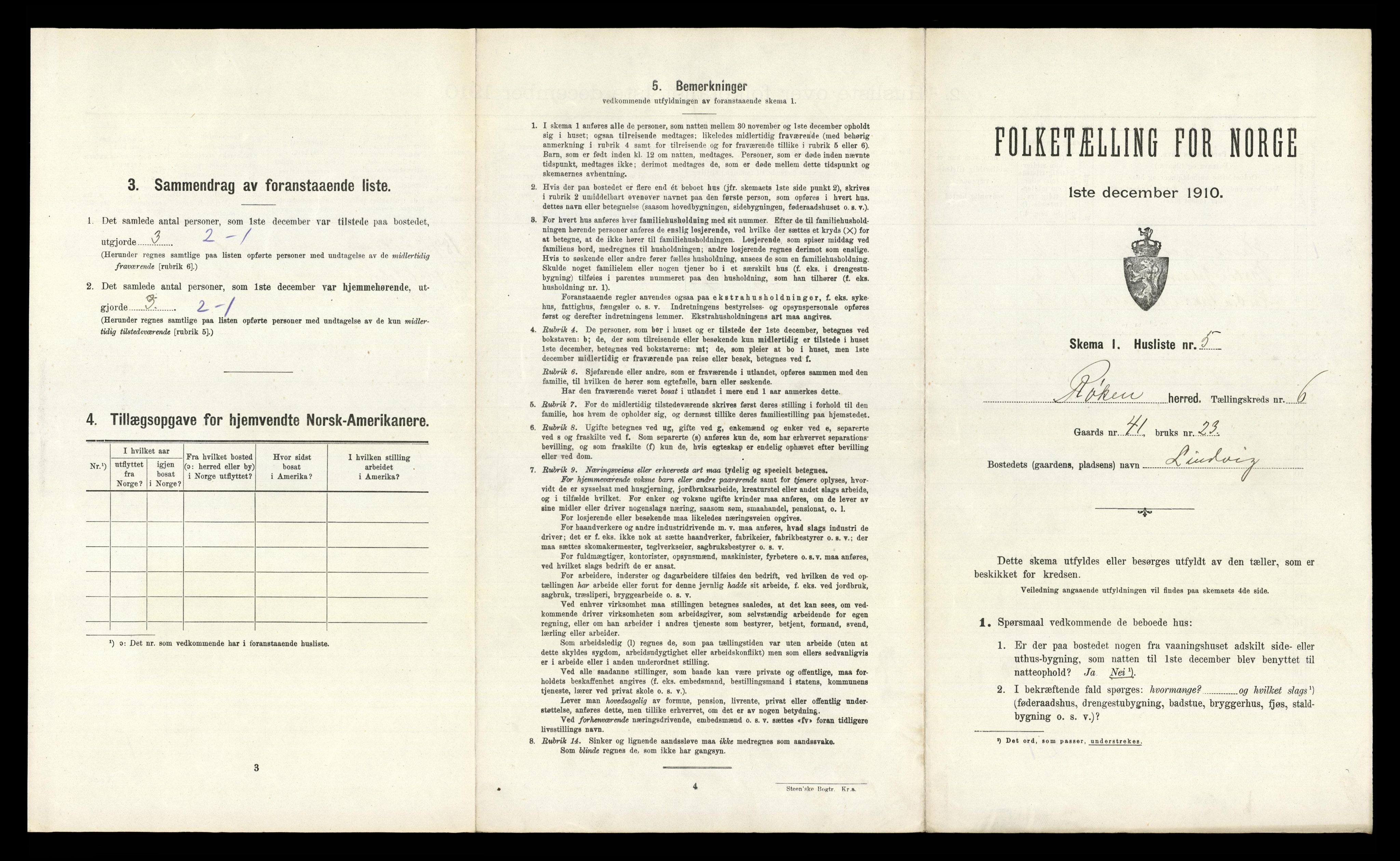 RA, 1910 census for Røyken, 1910, p. 961