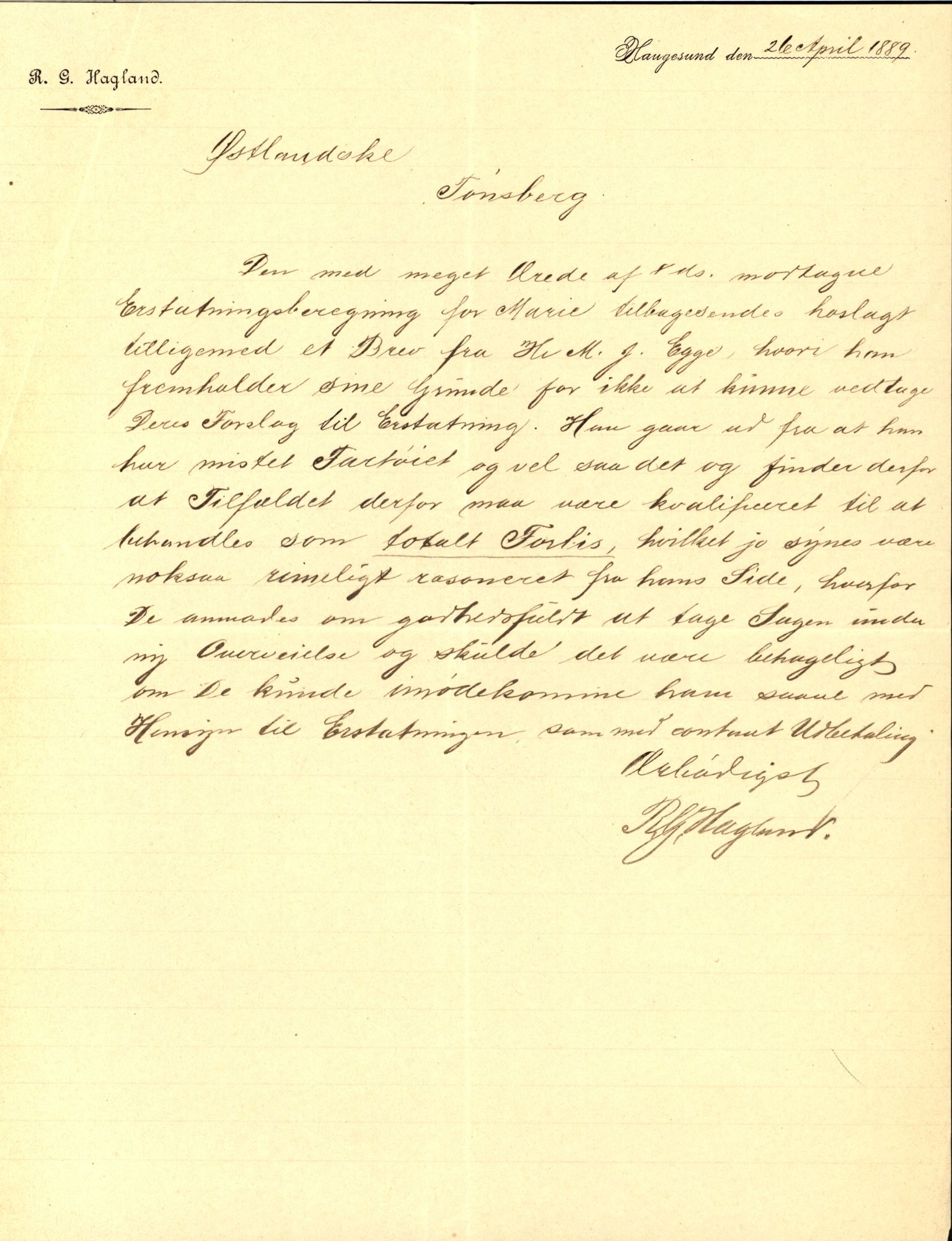 Pa 63 - Østlandske skibsassuranceforening, VEMU/A-1079/G/Ga/L0022/0008: Havaridokumenter / Magna av Haugesund, Marie, Mars, Mary, Mizpa, 1888, p. 6