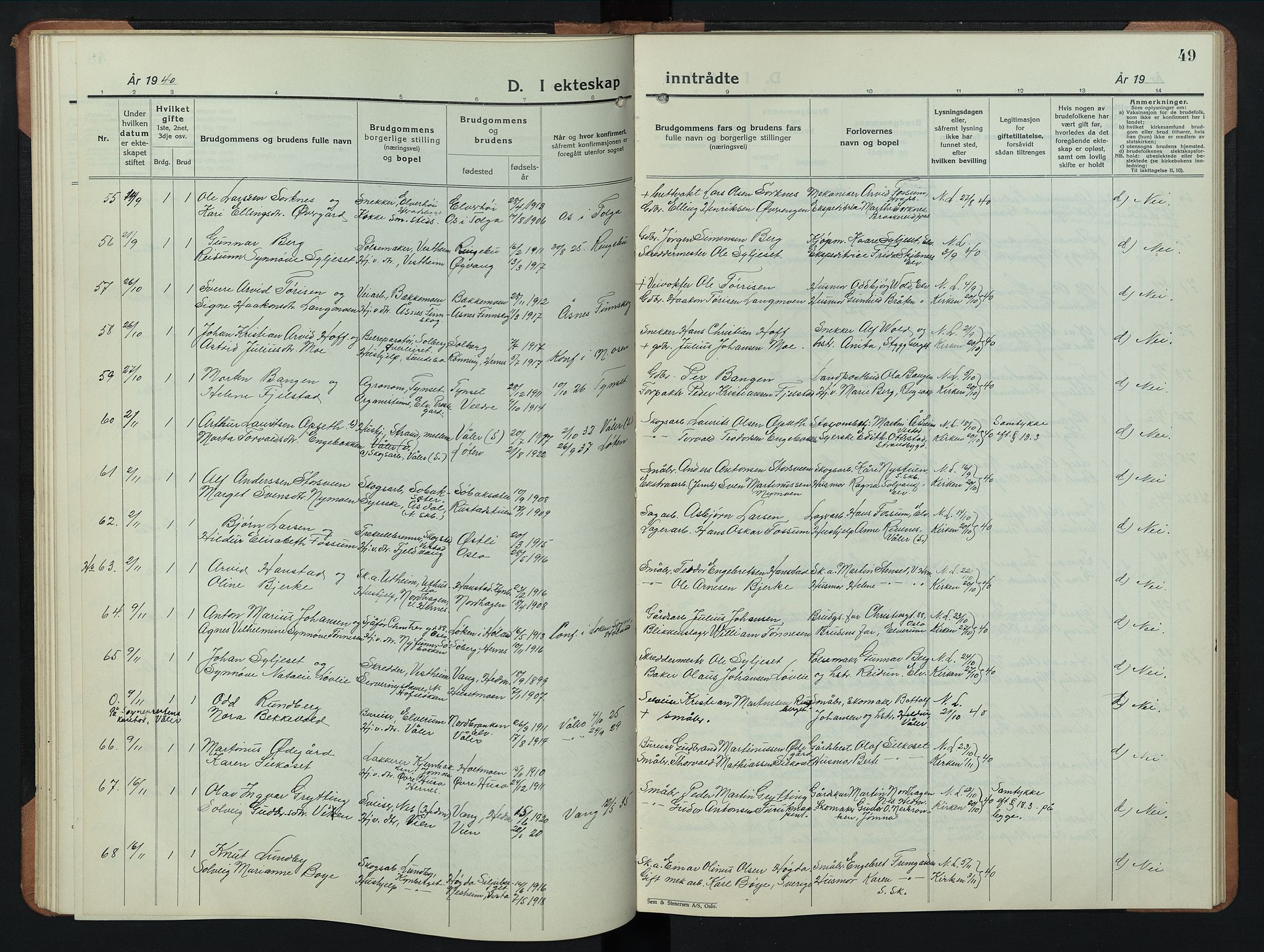 Elverum prestekontor, AV/SAH-PREST-044/H/Ha/Hab/L0033: Parish register (copy) no. 33, 1934-1947, p. 49