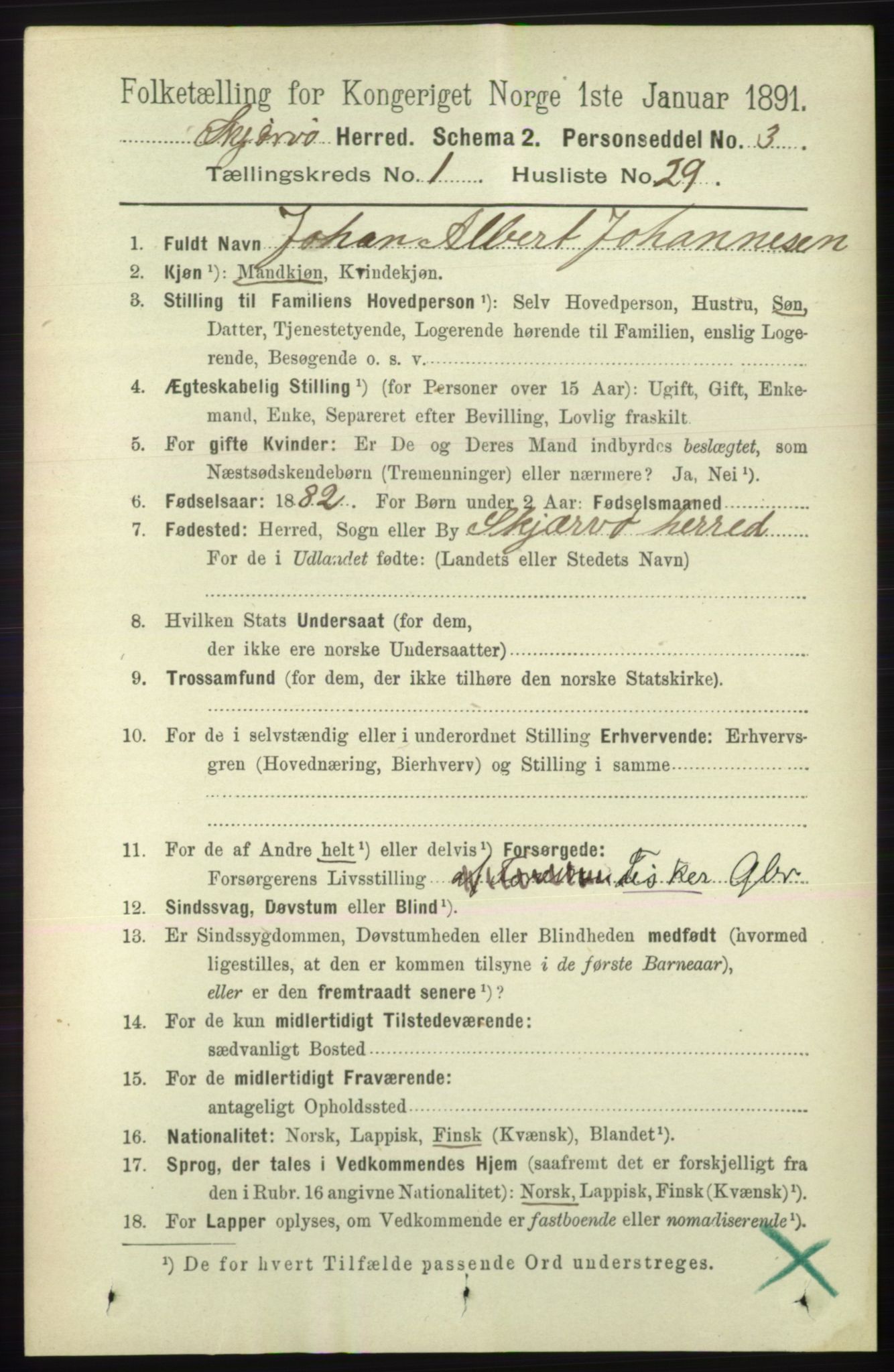 RA, 1891 census for 1941 Skjervøy, 1891, p. 349