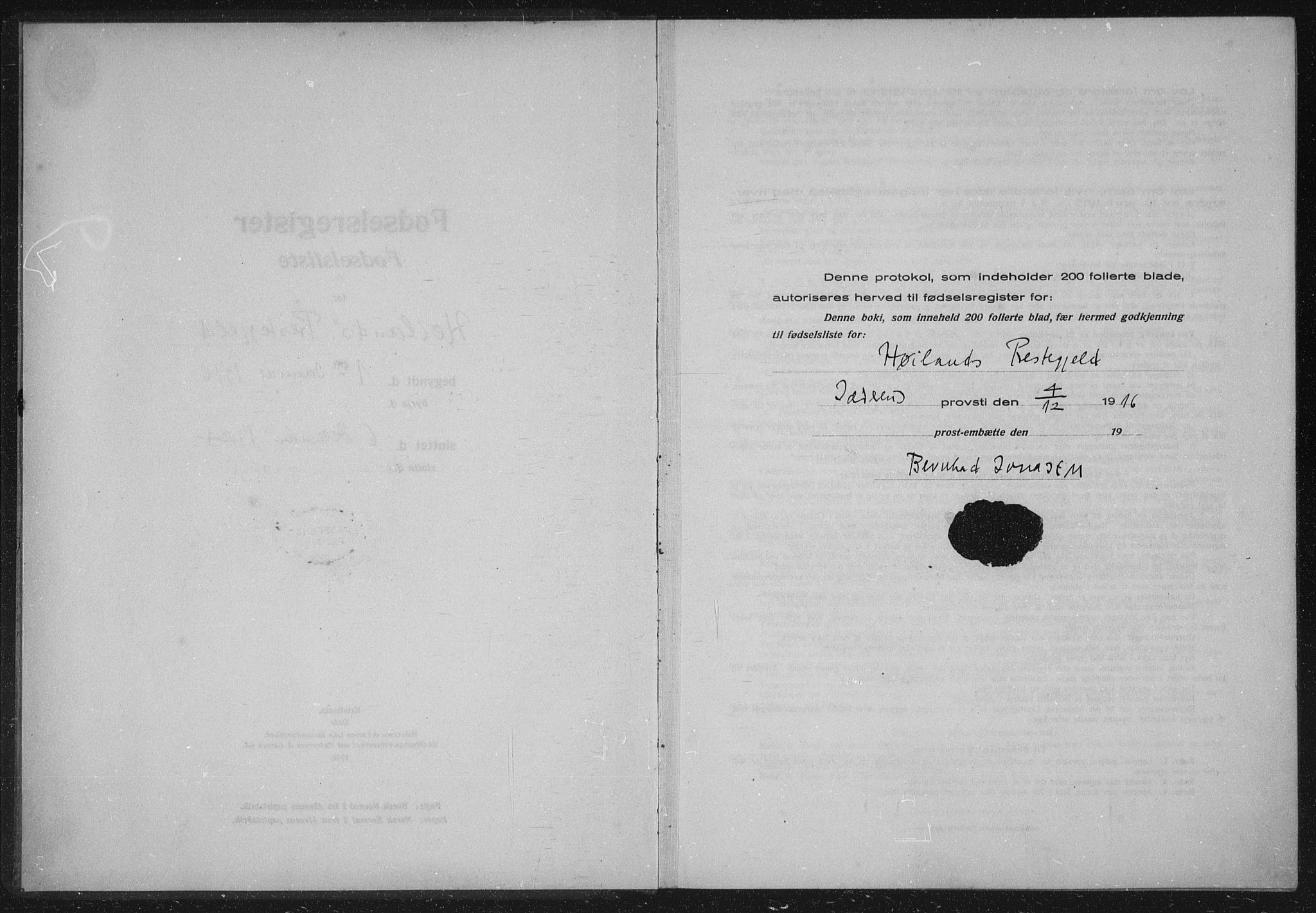 Høyland sokneprestkontor, SAST/A-101799/002/O/L0001: Birth register no. 1, 1916-1924