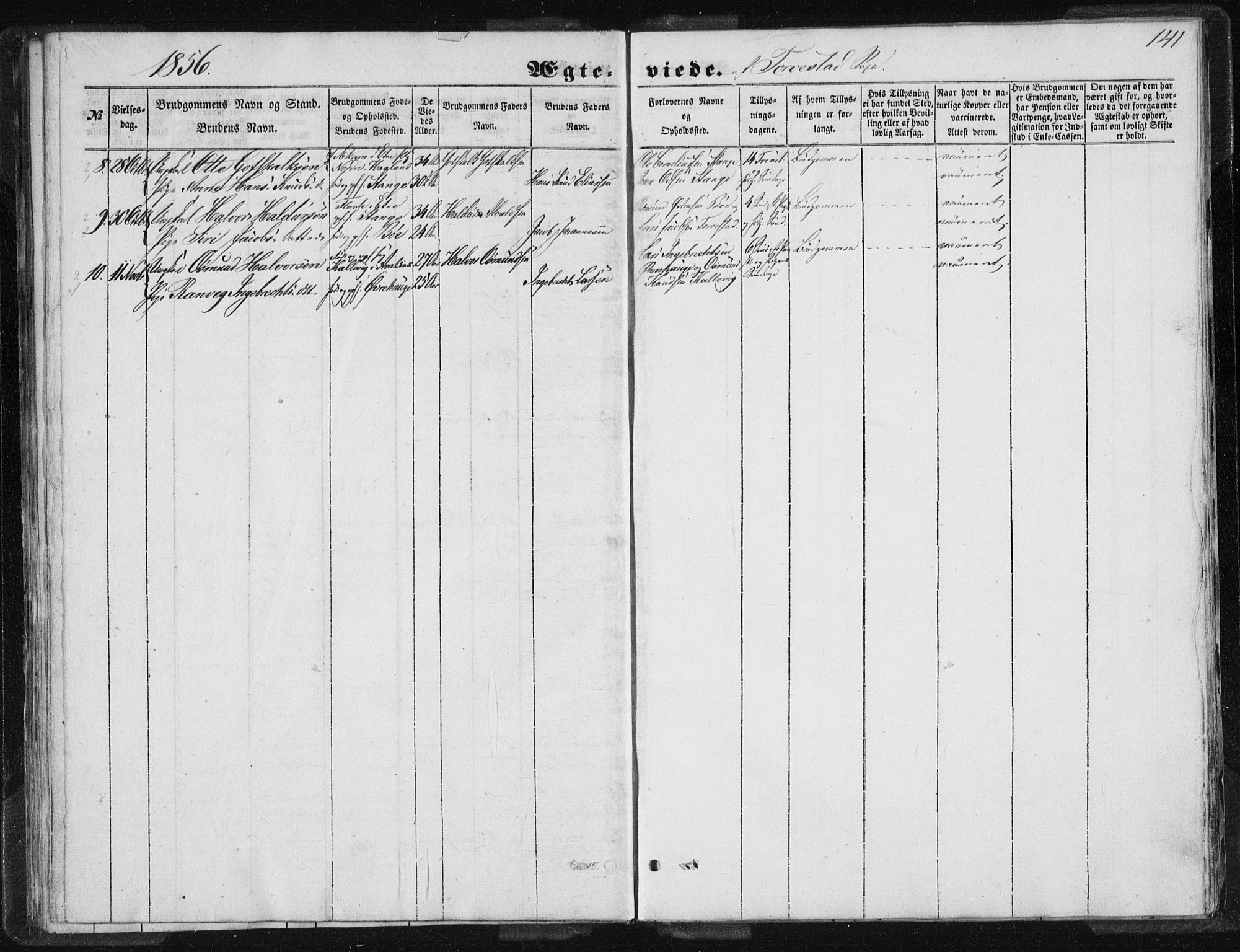 Torvastad sokneprestkontor, AV/SAST-A -101857/H/Ha/Haa/L0008: Parish register (official) no. A 8, 1847-1856, p. 141