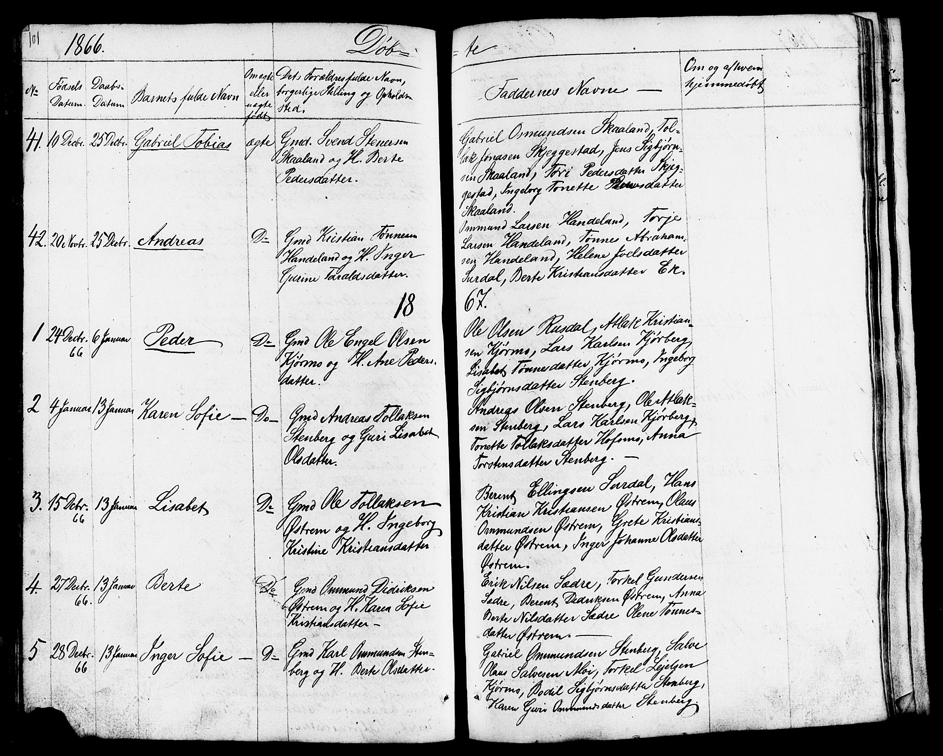 Lund sokneprestkontor, AV/SAST-A-101809/S07/L0003: Parish register (copy) no. B 3, 1848-1885, p. 101