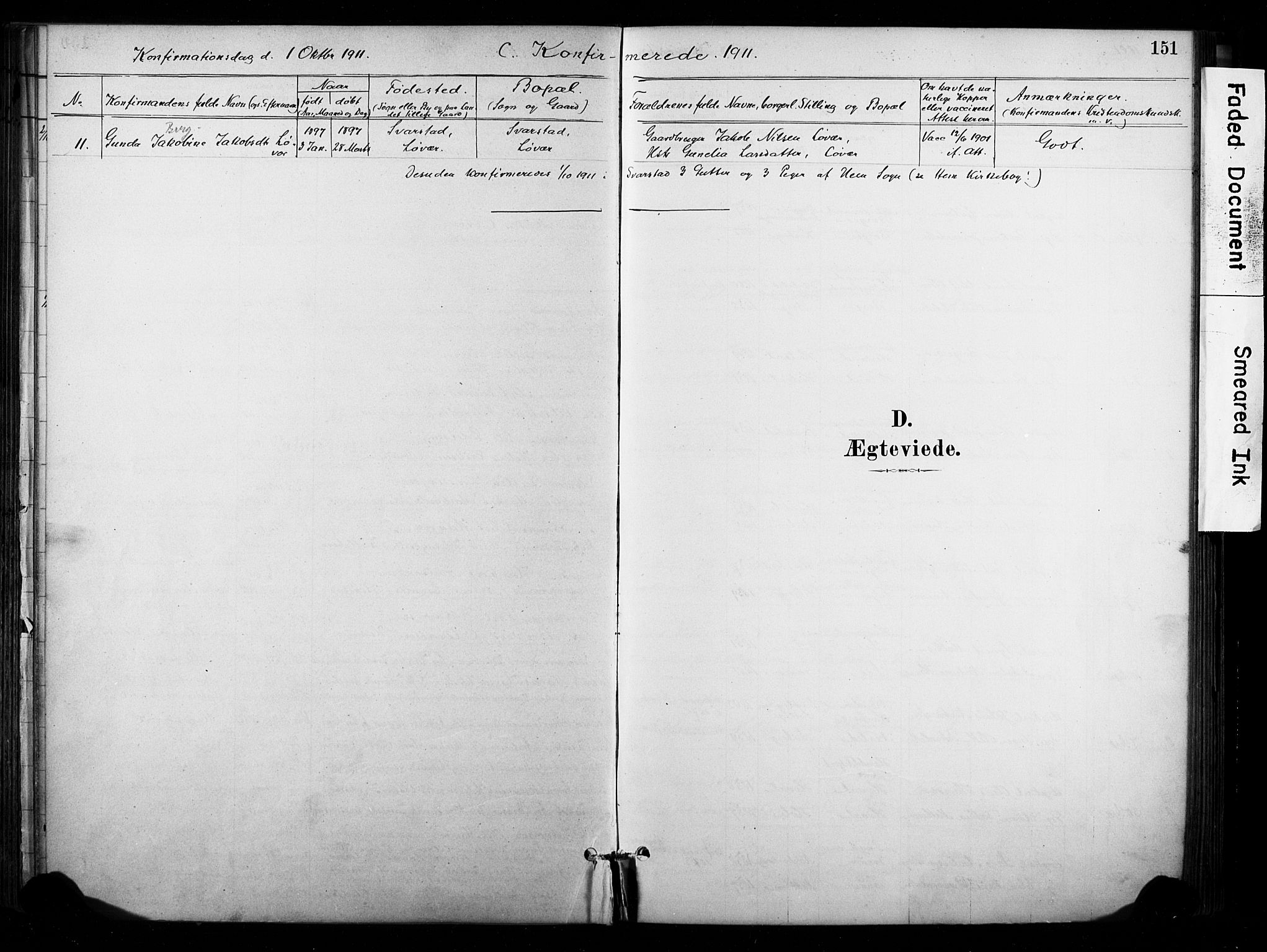 Lardal kirkebøker, SAKO/A-350/F/Fb/L0001: Parish register (official) no. II 1, 1881-1911, p. 151
