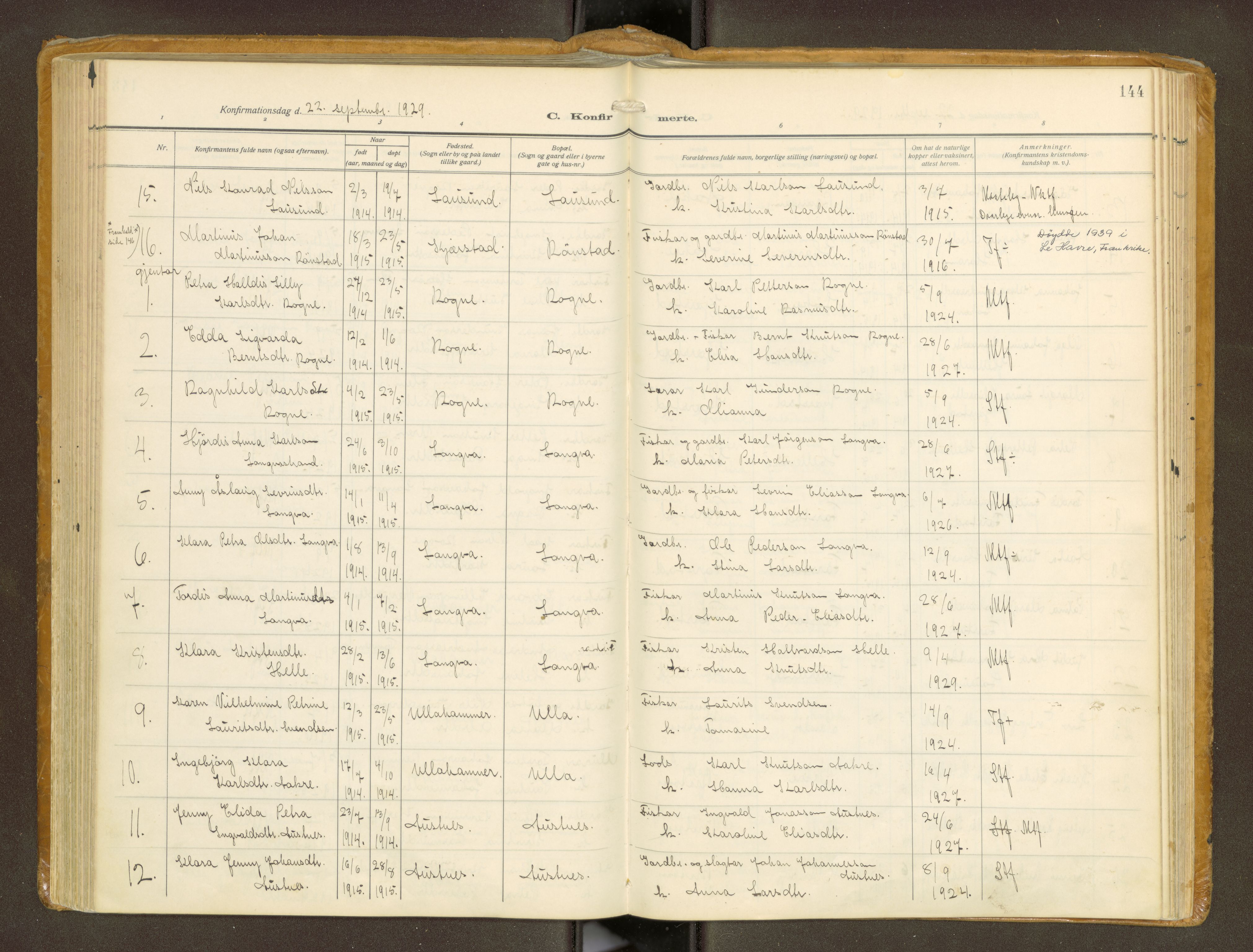 Ministerialprotokoller, klokkerbøker og fødselsregistre - Møre og Romsdal, SAT/A-1454/536/L0518: Parish register (official) no. 536A--, 1914-1931, p. 144