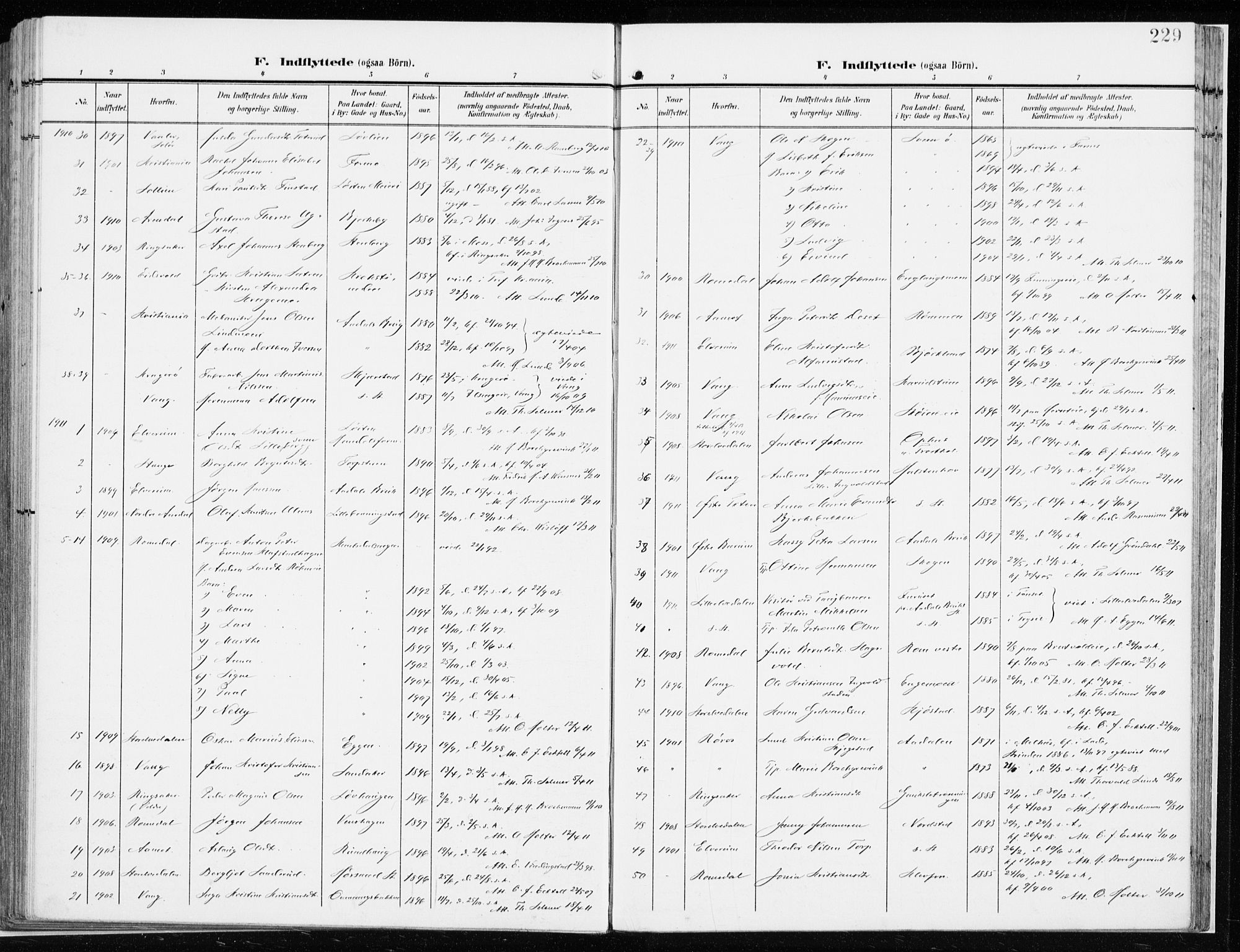 Løten prestekontor, SAH/PREST-022/K/Ka/L0011: Parish register (official) no. 11, 1908-1917, p. 229
