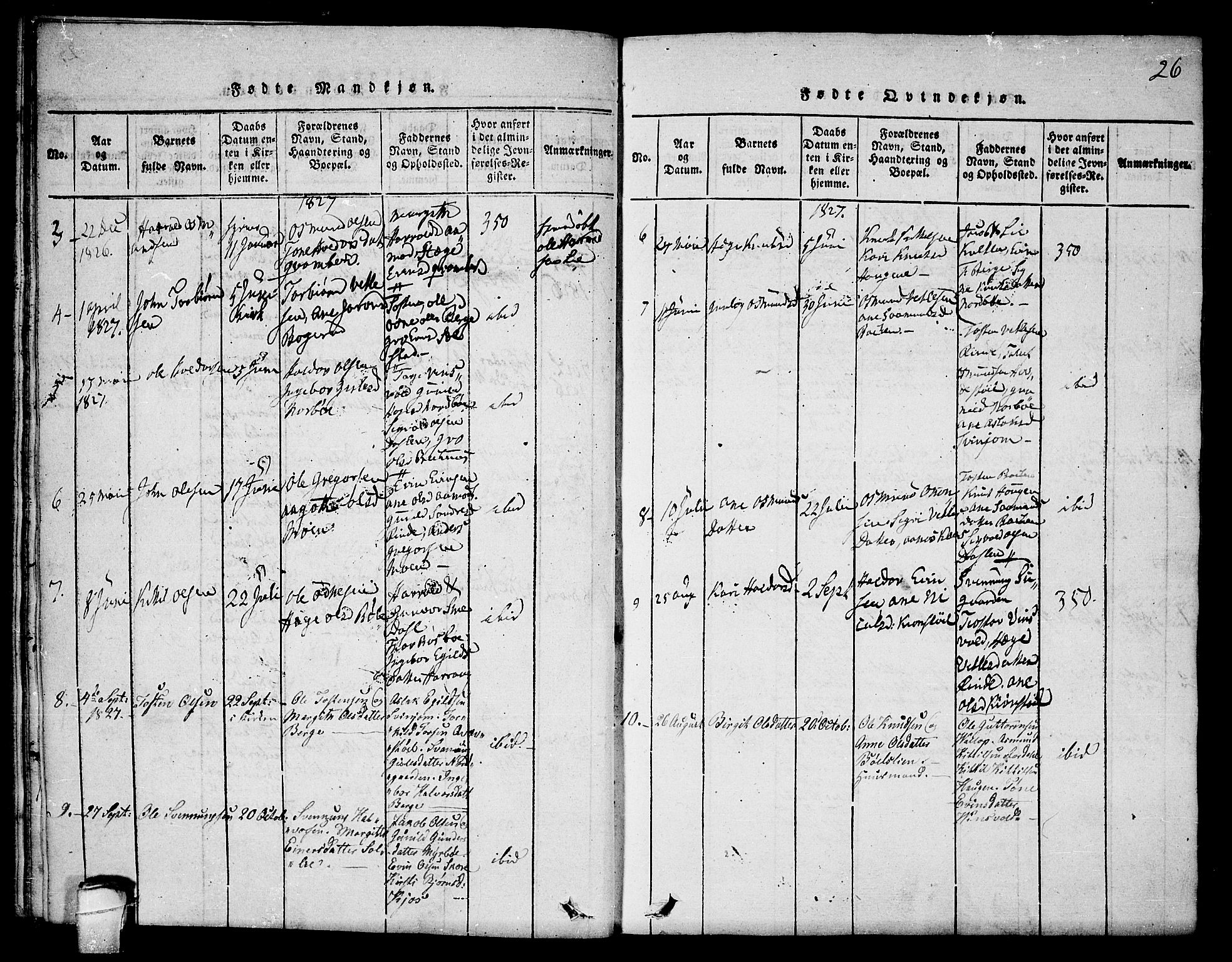 Seljord kirkebøker, AV/SAKO-A-20/F/Fc/L0001: Parish register (official) no. III 1, 1815-1831, p. 26