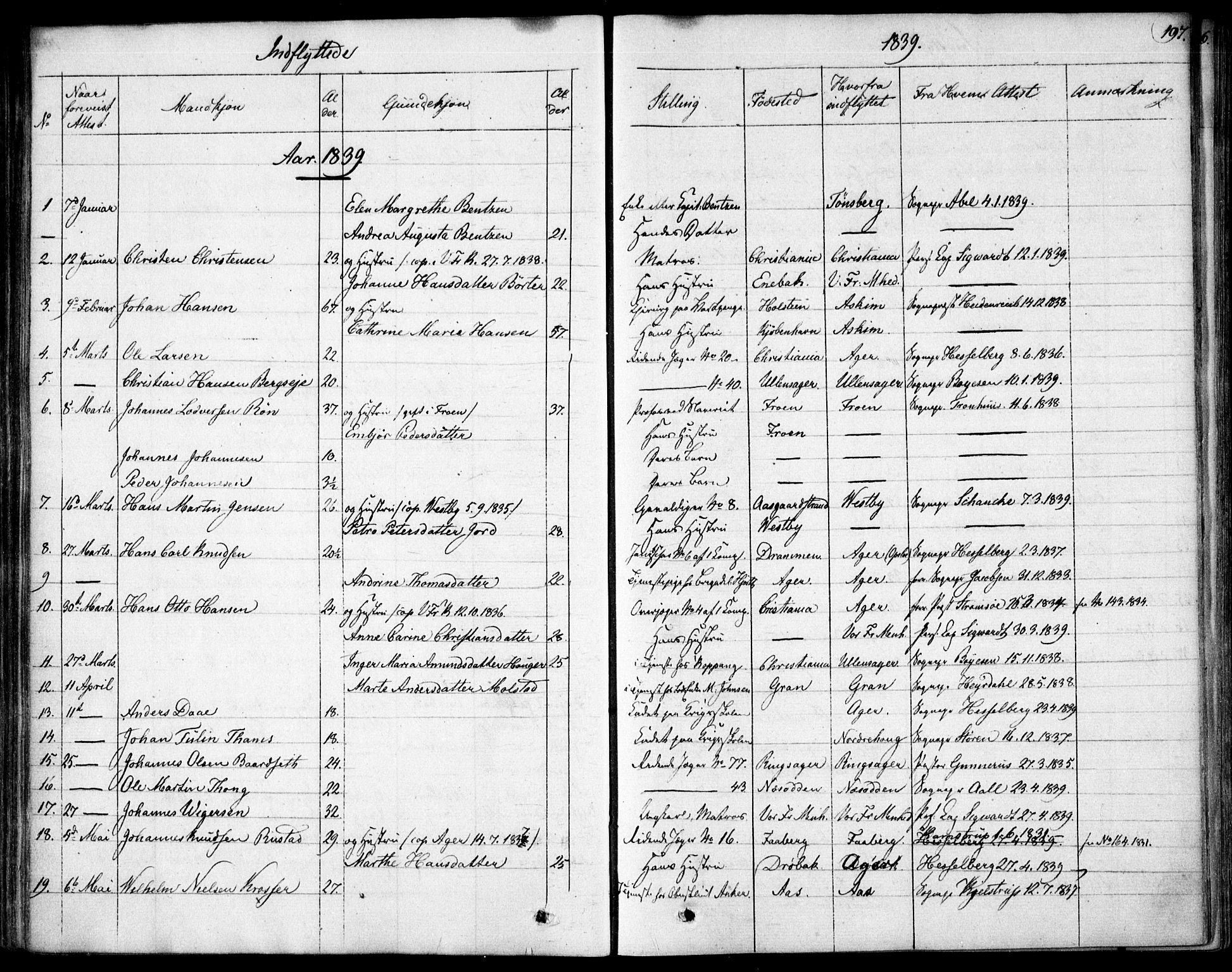 Garnisonsmenigheten Kirkebøker, SAO/A-10846/F/Fa/L0007: Parish register (official) no. 7, 1828-1881, p. 197
