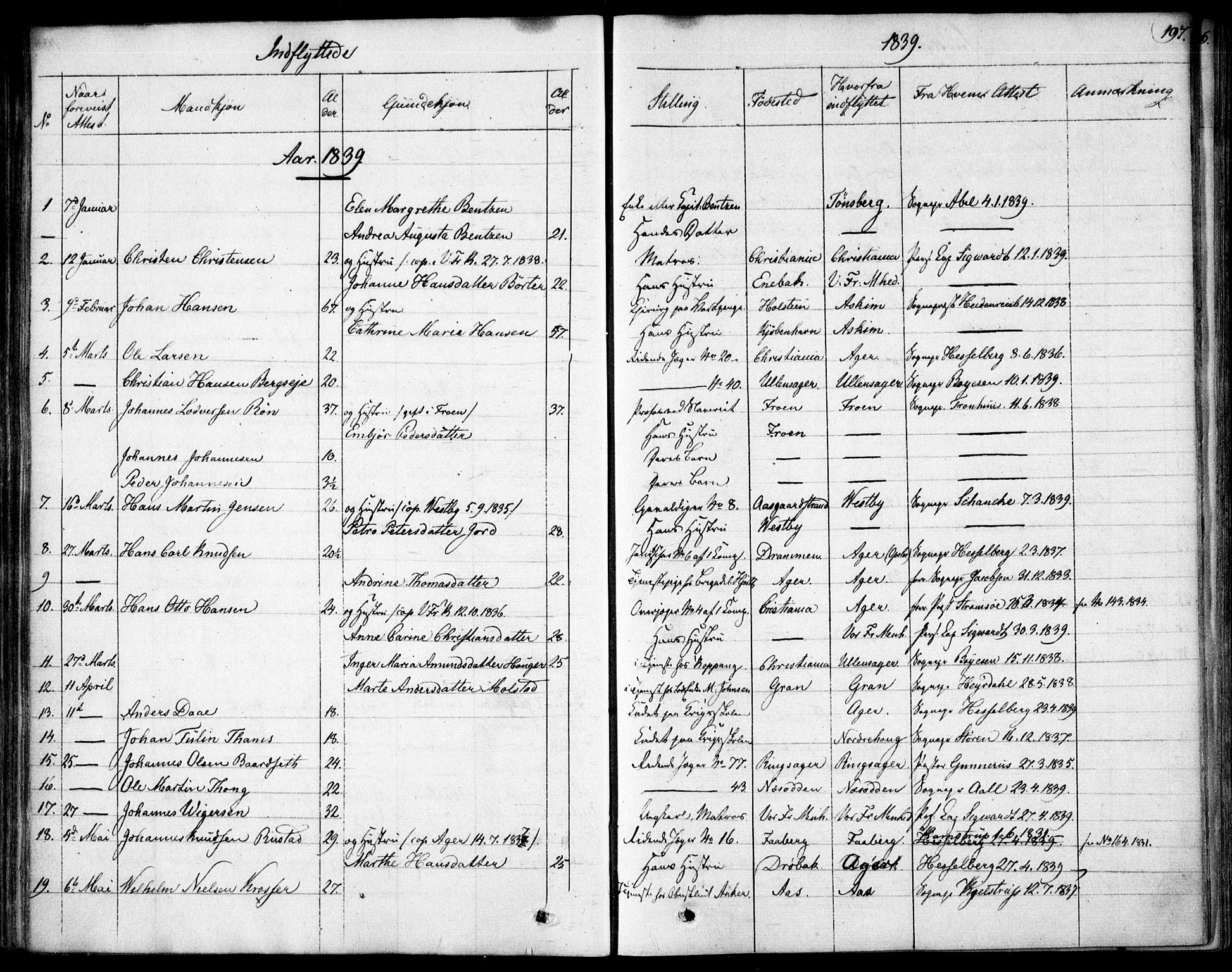 Garnisonsmenigheten Kirkebøker, AV/SAO-A-10846/F/Fa/L0007: Parish register (official) no. 7, 1828-1881, p. 197