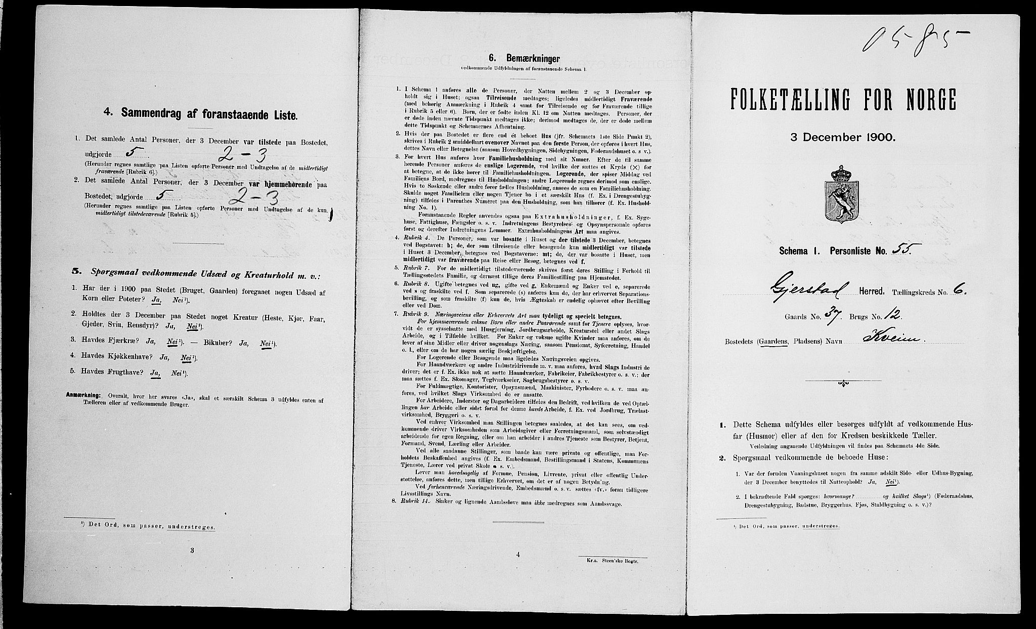 SAK, 1900 census for Gjerstad, 1900, p. 702