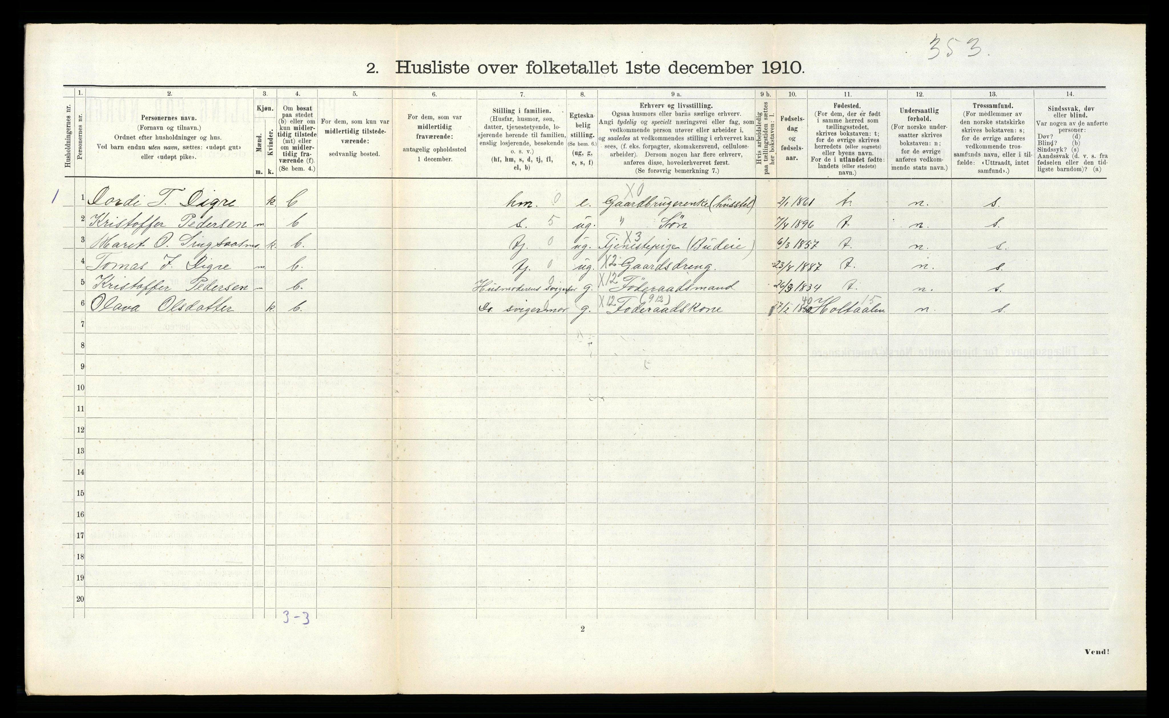 RA, 1910 census for Singsås, 1910, p. 149