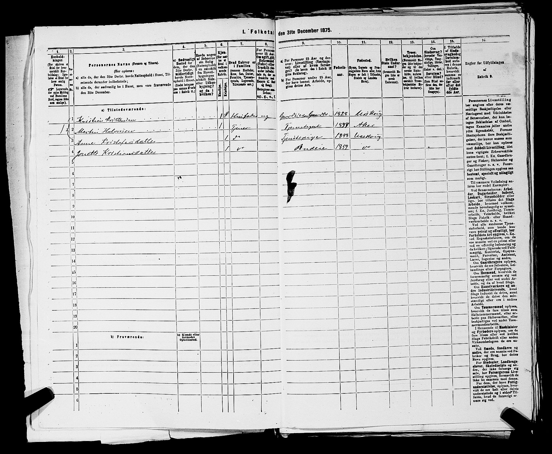 RA, 1875 census for 0224P Aurskog, 1875, p. 609