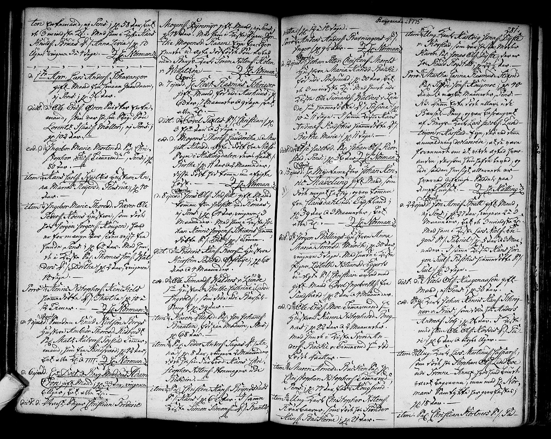 Kongsberg kirkebøker, SAKO/A-22/F/Fa/L0005: Parish register (official) no. I 5, 1769-1782, p. 281