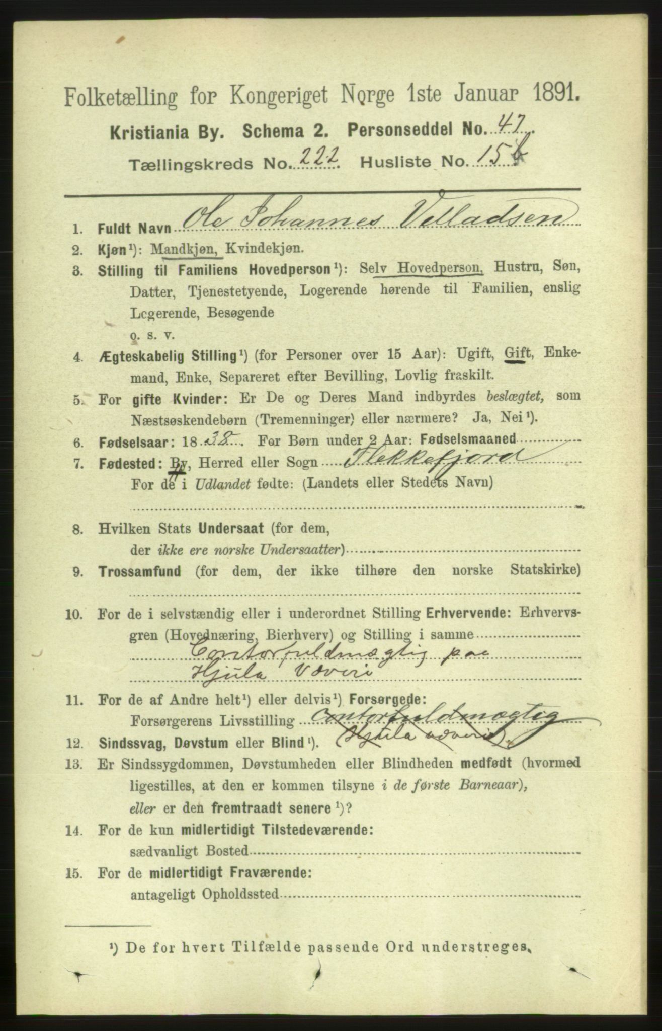 RA, 1891 census for 0301 Kristiania, 1891, p. 133654