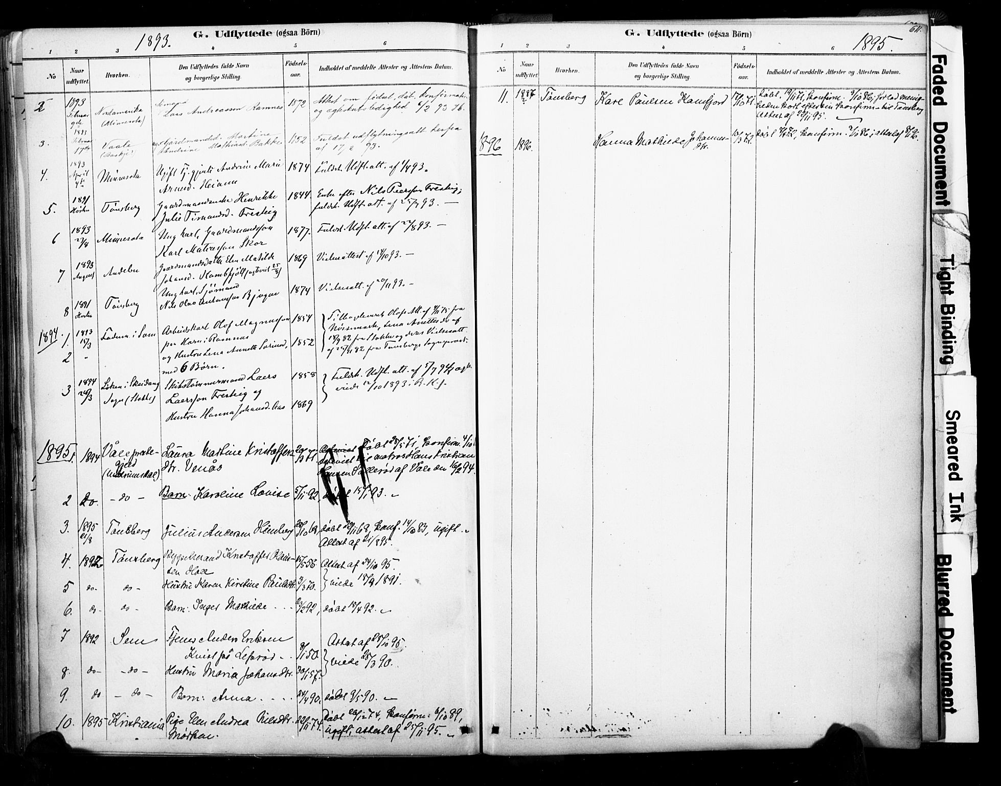 Ramnes kirkebøker, AV/SAKO-A-314/F/Fa/L0007: Parish register (official) no. I 7, 1878-1895, p. 610-611