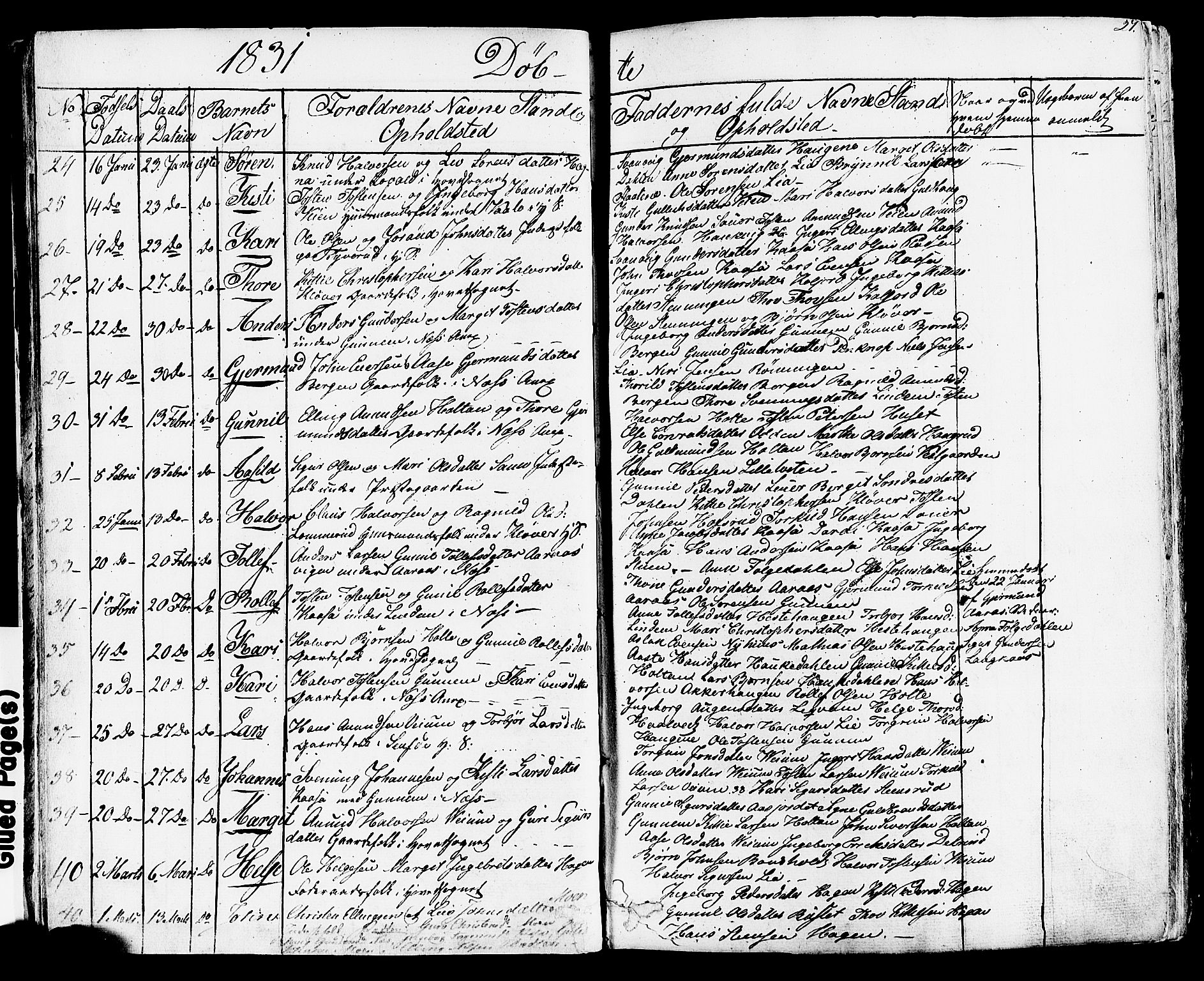 Sauherad kirkebøker, AV/SAKO-A-298/F/Fa/L0006: Parish register (official) no. I 6, 1827-1850, p. 27