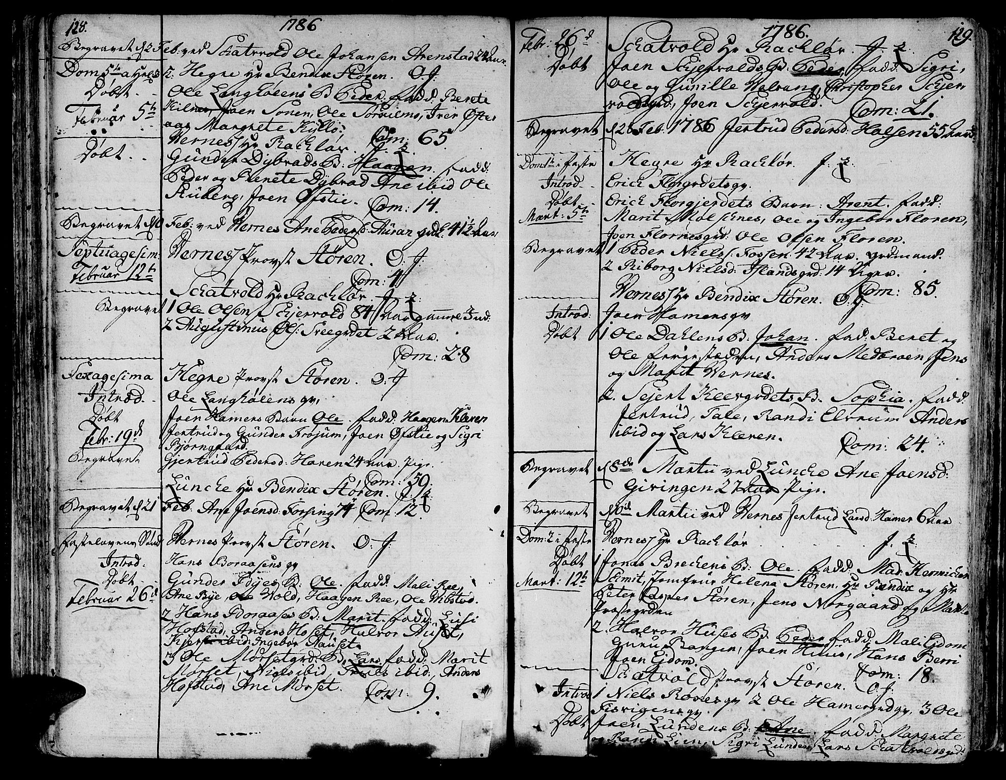 Ministerialprotokoller, klokkerbøker og fødselsregistre - Nord-Trøndelag, SAT/A-1458/709/L0059: Parish register (official) no. 709A06, 1781-1797, p. 128-129