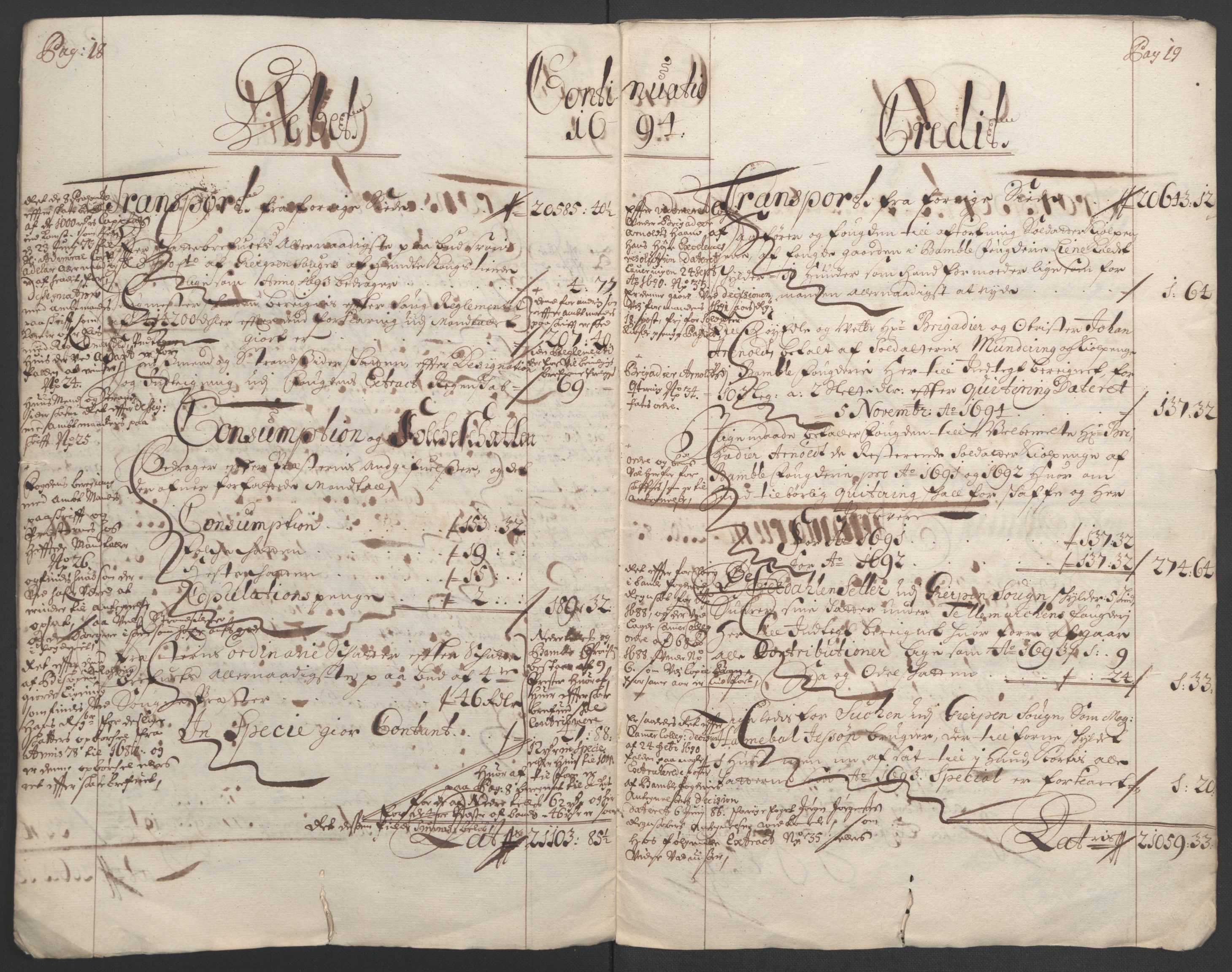 Rentekammeret inntil 1814, Reviderte regnskaper, Fogderegnskap, AV/RA-EA-4092/R36/L2092: Fogderegnskap Øvre og Nedre Telemark og Bamble, 1694, p. 12