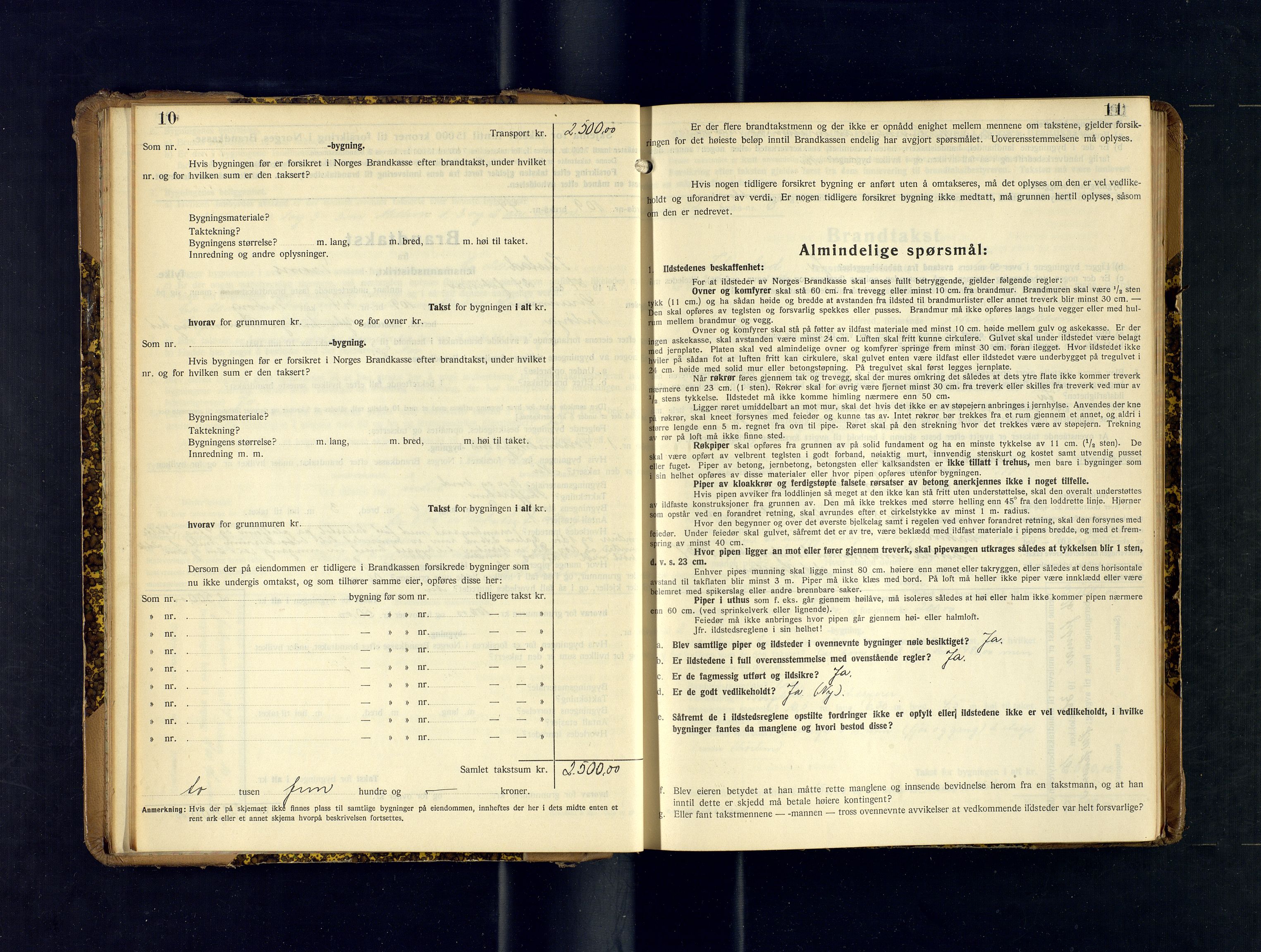 Ibestad lensmannskontor, AV/SATØ-S-1499/F/Fv/Fvh/L0284: Branntakstprotokoller, 1937-1939, p. 10-11