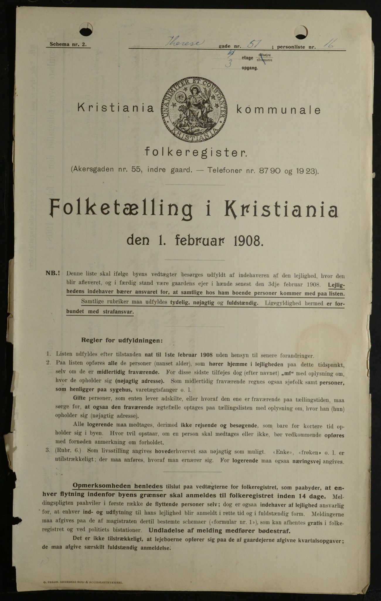 OBA, Municipal Census 1908 for Kristiania, 1908, p. 97886