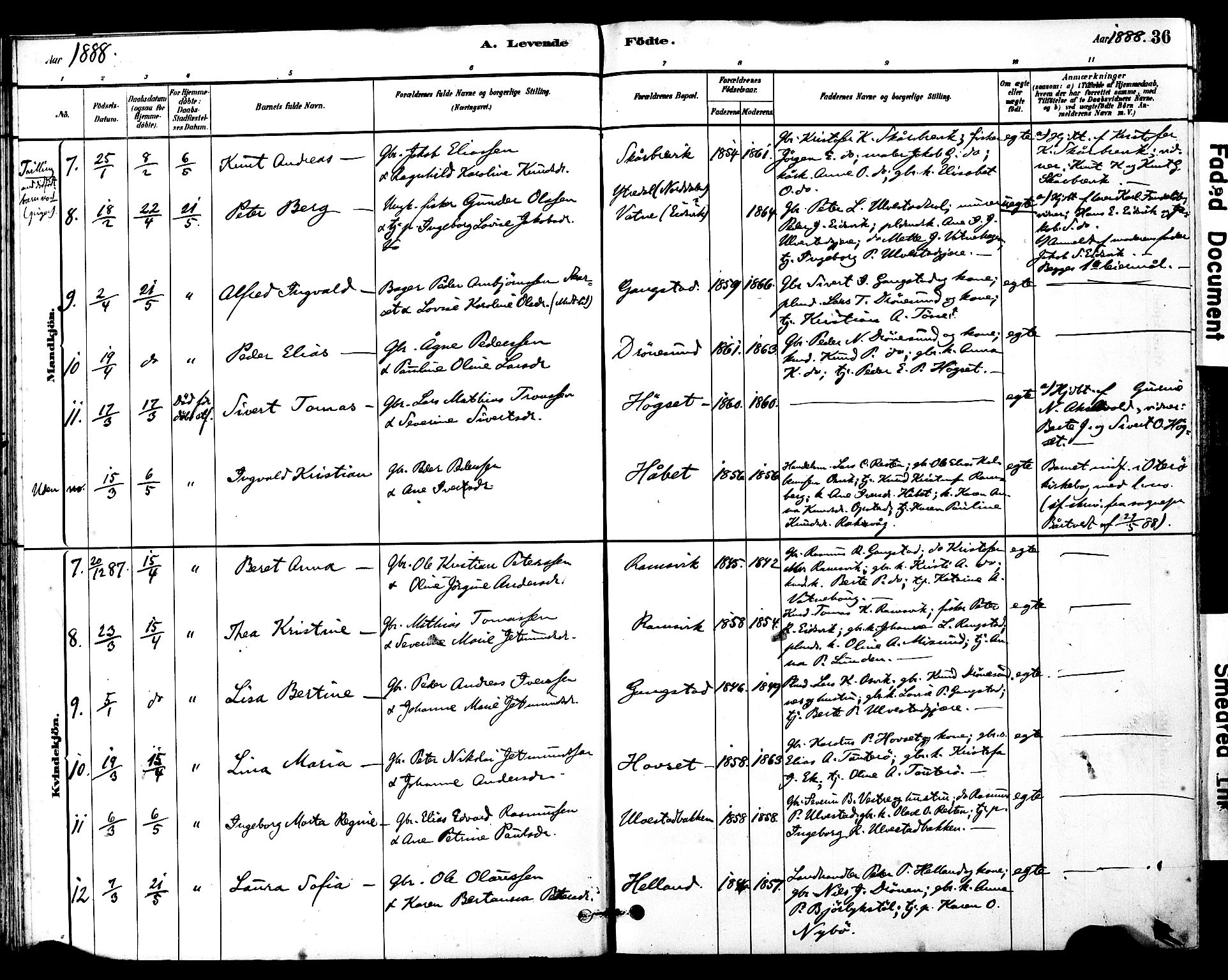Ministerialprotokoller, klokkerbøker og fødselsregistre - Møre og Romsdal, SAT/A-1454/525/L0374: Parish register (official) no. 525A04, 1880-1899, p. 36