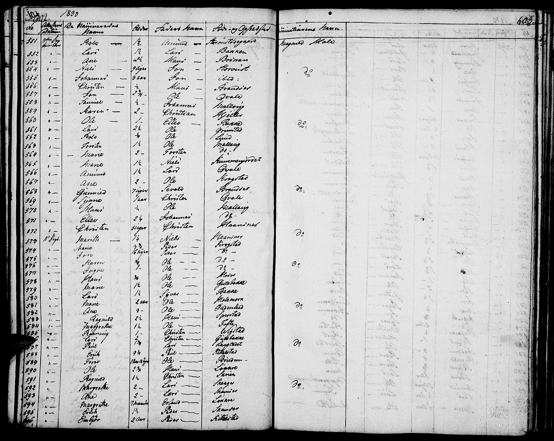 Lom prestekontor, SAH/PREST-070/K/L0005: Parish register (official) no. 5, 1825-1837, p. 602-603