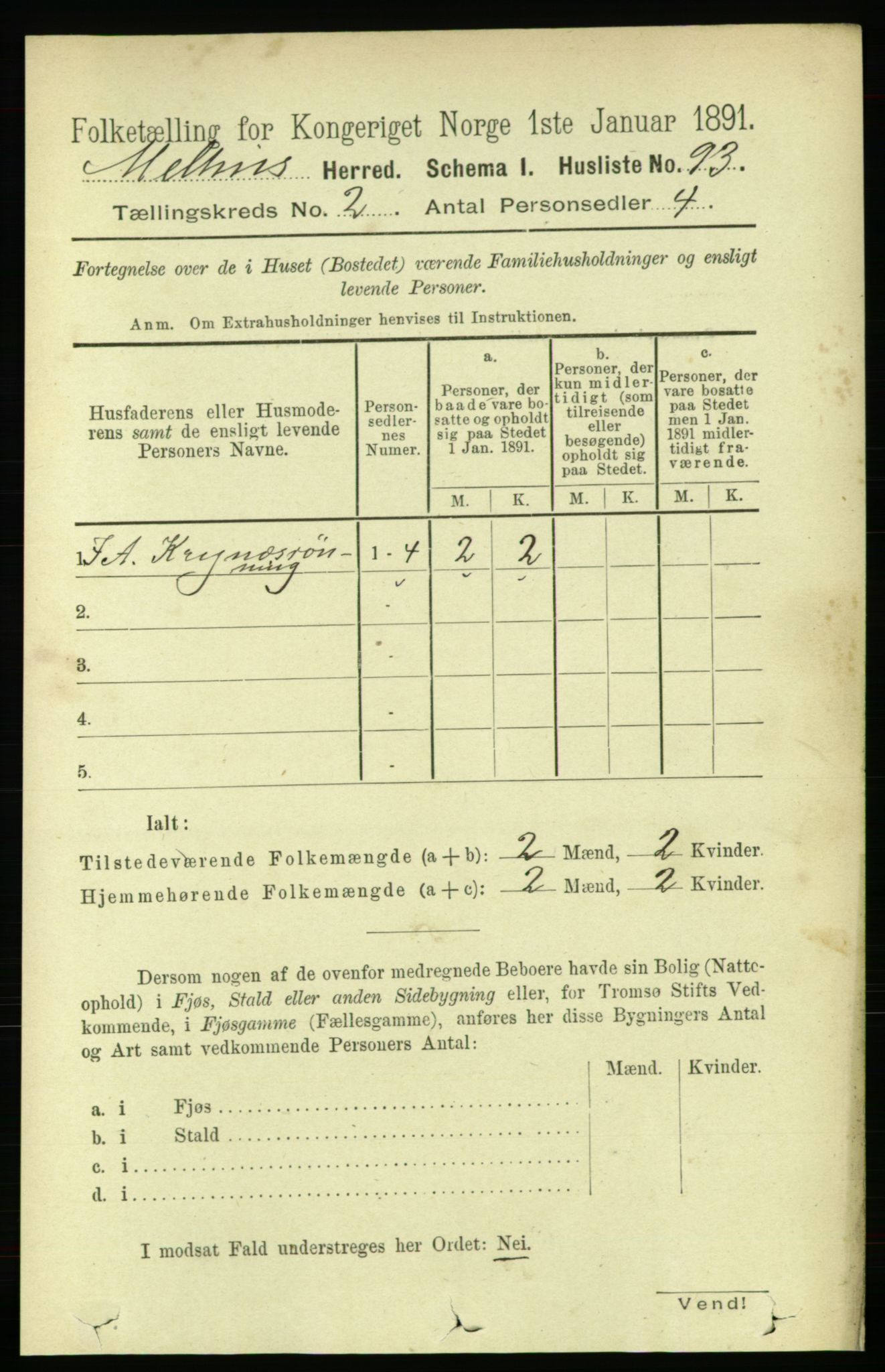 RA, 1891 census for 1653 Melhus, 1891, p. 730