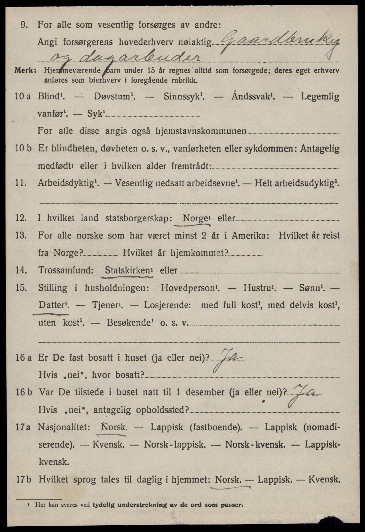 SAT, 1920 census for Soknedal, 1920, p. 3981