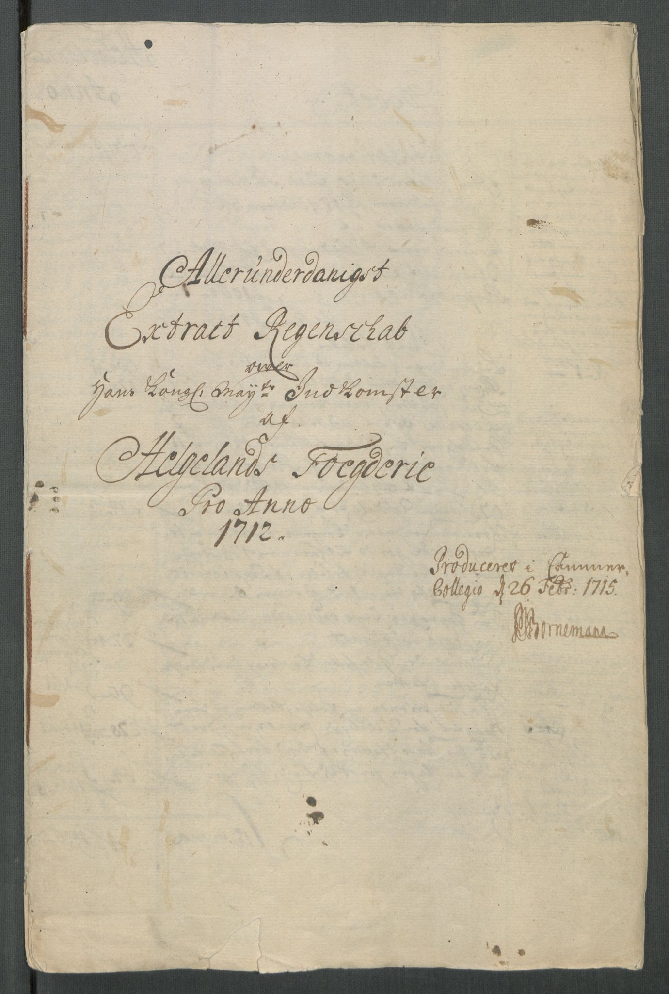 Rentekammeret inntil 1814, Reviderte regnskaper, Fogderegnskap, AV/RA-EA-4092/R65/L4512: Fogderegnskap Helgeland, 1712-1713, p. 4