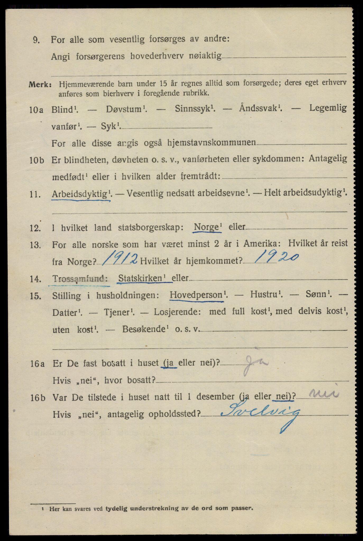 SAO, 1920 census for Drøbak, 1920, p. 2076